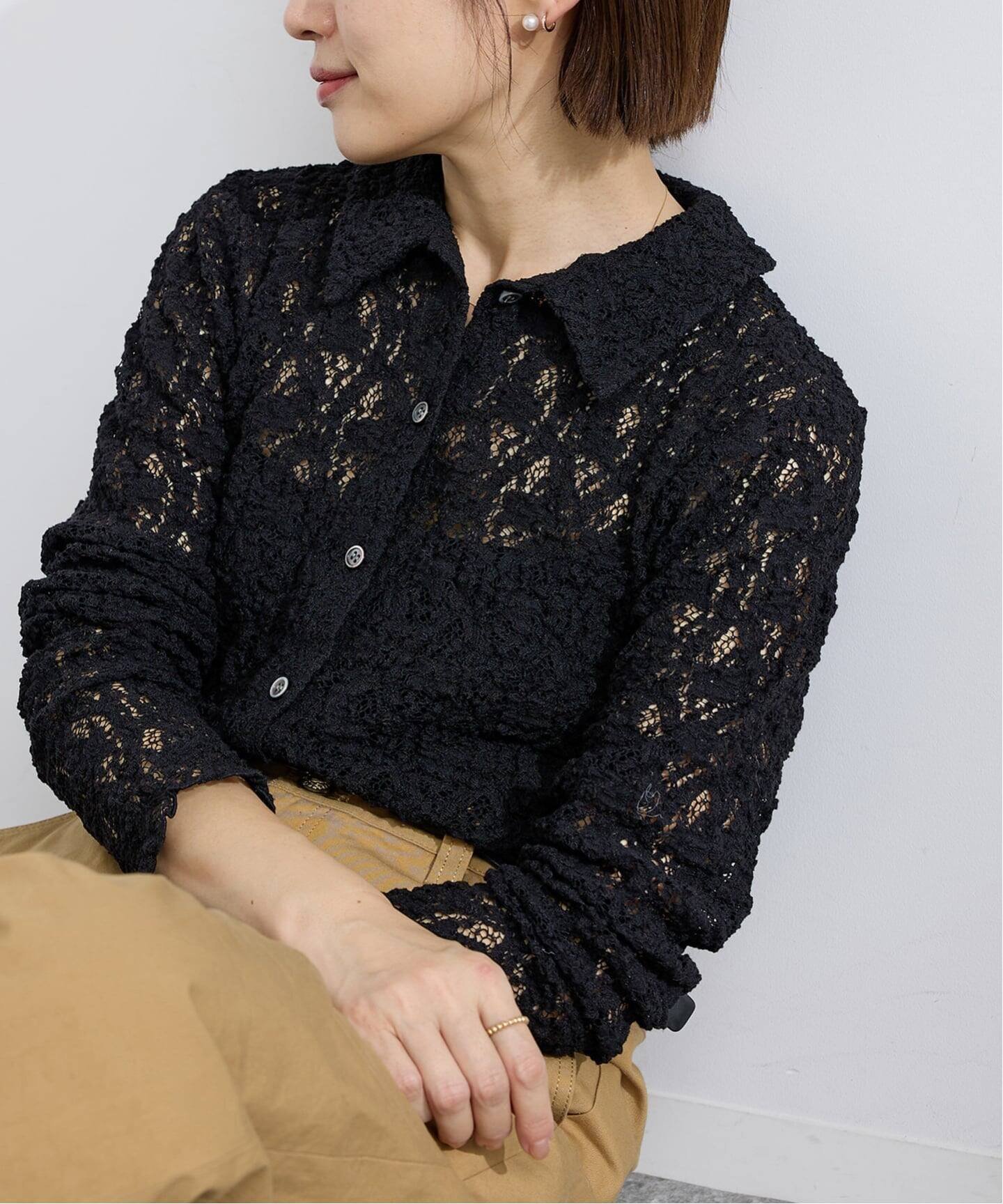 【イエナ/IENA】のFlowerストレッチレース ポロシャツ インテリア・キッズ・メンズ・レディースファッション・服の通販 founy(ファニー) 　ファッション　Fashion　レディースファッション　Fashion for Women　トップス・カットソー　Cut & Sew Tops　シャツ・ブラウス・オフィスカジュアル　Elegant Blouses & Button-Ups　ポロシャツ・きれいめカジュアル　Smart-Casual Polo Tops　2026年　2026　インナー　Innerwear　コンパクト　Compact, Small Size　ジャケット　Jacket, Outerwear　ストレッチ　Stretch, Stretchy Fabric　デニム　Denim, Jeans Material　パターン　Pattern, Design Print　フラワー　Flower, Floral　ポロシャツ　Polo Shirt, Collared Tee　モチーフ　Motif, Design Theme　レース　Lace, Lace Fabric　エレガント 上品　Elegant　夏　Summer　春　Spring　S/S・春夏　SS, Spring/Summer, Warm Season　A/W・秋冬　Autumn/Winter　ブラック|ID: prp329100004836346 ipo3291000000035228480