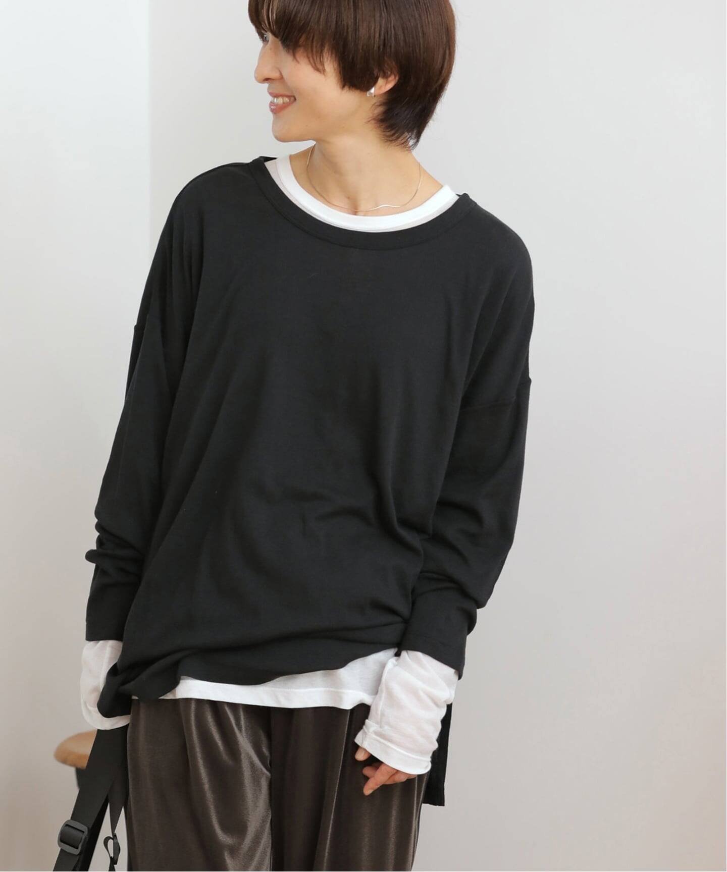 【ジャーナルスタンダード レリューム/JOURNAL STANDARD relume】の《追加3》別注【MILLER/ミラー】 Light Prib L/S カットソー インテリア・キッズ・メンズ・レディースファッション・服の通販 founy(ファニー) 　ファッション　Fashion　レディースファッション　Fashion for Women　トップス・カットソー　Cut & Sew Tops　カットソー・ベーシックTシャツ　Cut-and-Sewn Tops / Stretch Tees & Basics　インナー　Innerwear　カットソー　Cut and Sewn Top　シンプル　Simple, Minimal　スリット　Slit, Slit Detail　人気　Popular, Best Seller　ボーダー　Border, Stripe　別注　Limited Edition, Custom Order　おすすめ　Recommended / Our Picks　夏　Summer　2025年　2025　2025-2026秋冬・A/W　Autumn/Winter 2025–26 AW25–26　ブラック|ID: prp329100004836364 ipo3291000000035228623