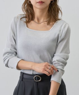 【コロニートゥーワンスリーナイン/COLONY 2139】のラメフライス2WAYスクエアプルオーバー 人気、トレンドファッション・服の通販 founy(ファニー) ファッション Fashion レディースファッション Fashion for Women トップス・カットソー Cut & Sew Tops カジュアルプルオーバー・ニットトップス Pullovers & Knit Tops / Casual Pullovers インナー Innerwear スクエア Square, Square Shape ストレッチ Stretch, Stretchy Fabric 再入荷 Restock / Back in Stock エレガント 上品 Elegant |ID:prp329100004836379