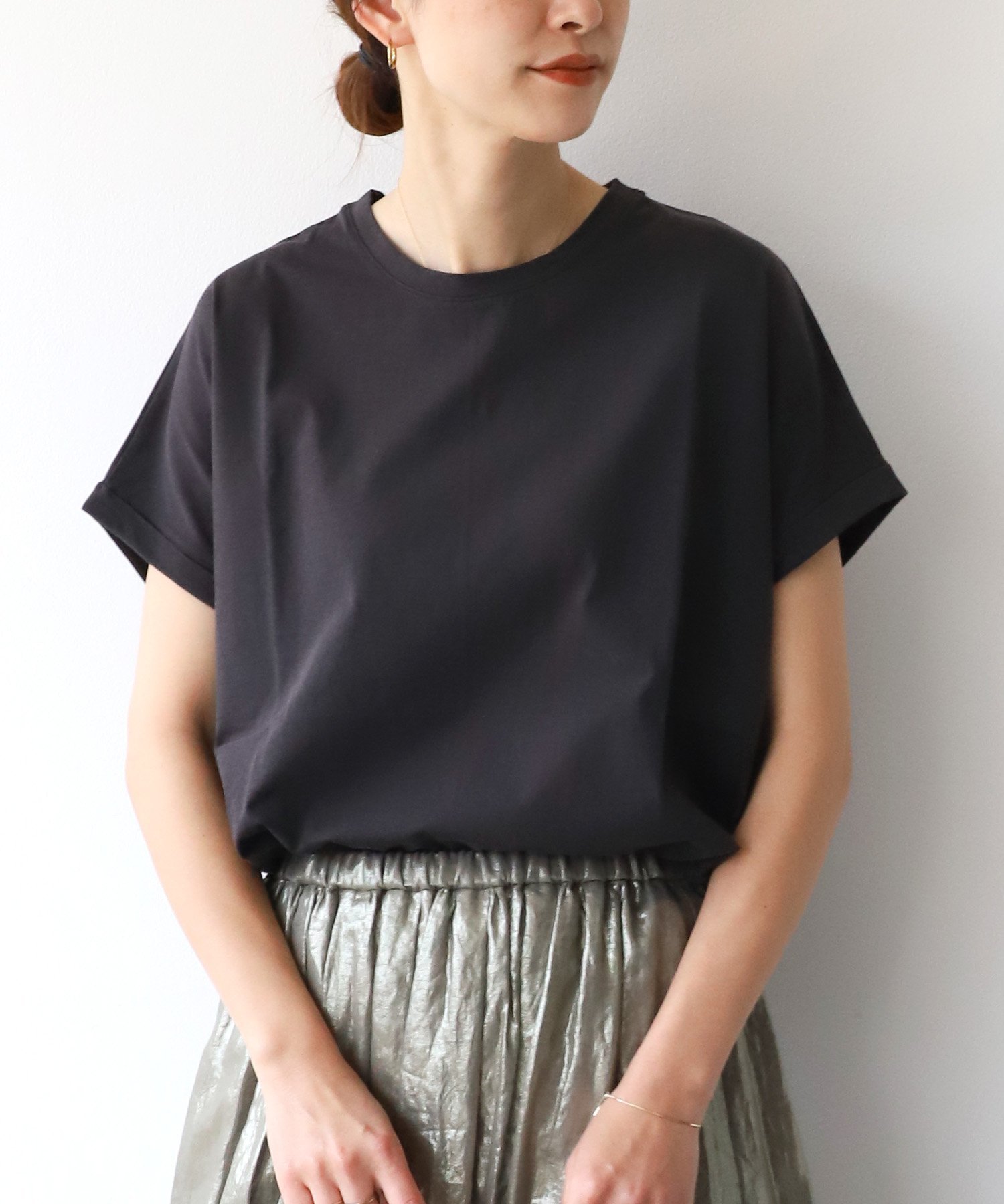 【マイカ ディール/MICA & DEAL】のヘムラウンド T-shirt-Basic color インテリア・キッズ・メンズ・レディースファッション・服の通販 founy(ファニー) 　ファッション　Fashion　レディースファッション　Fashion for Women　トップス・カットソー　Cut & Sew Tops　シャツ・ブラウス・オフィスカジュアル　Elegant Blouses & Button-Ups　ロングTシャツ・Tシャツ　Longline T-Shirts & Tees　インナー　Innerwear　ジャケット　Jacket, Outerwear　スリム　Slim, Slim Fit　バランス　Balance, Style Balance　ボトム　Bottoms, Lower Wear　人気　Popular, Best Seller　SUMIKURO|ID: prp329100004836554 ipo3291000000035231798