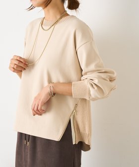 【ジェナ エスパス メルヴェイユ/Jena espace merveilleux】の【すっきり抜け感】ケーブルファスナープルオーバー 人気、トレンドファッション・服の通販 founy(ファニー) ファッション Fashion レディースファッション Fashion for Women トップス・カットソー Cut & Sew Tops カジュアルプルオーバー・ニットトップス Pullovers & Knit Tops / Casual Pullovers 切替 Switching, Contrast Panel スウェット / スエット Sweatshirt, Sweatwear スマート Smart, Elegant フロント Front, Front Design ミックス Mix, Mixed Style 楽ちん Easy Fit, Comfortable 再入荷 Restock / Back in Stock おすすめ Recommended / Our Picks |ID:prp329100004836612