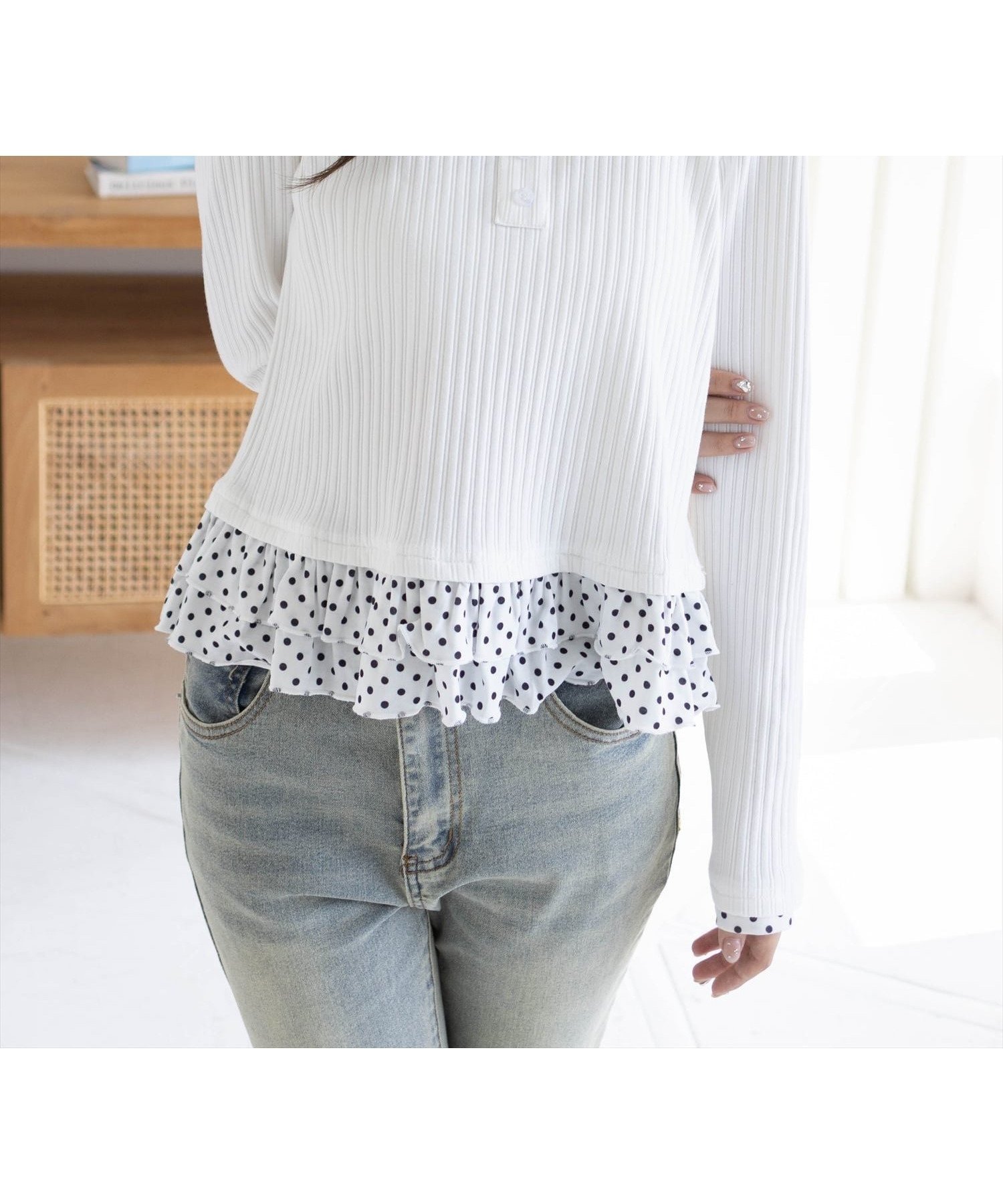 【クリア/clear】のレイヤード風マルチアソートカットソー インテリア・キッズ・メンズ・レディースファッション・服の通販 founy(ファニー) 　ファッション　Fashion　レディースファッション　Fashion for Women　トップス・カットソー　Cut & Sew Tops　カットソー・ベーシックTシャツ　Cut-and-Sewn Tops / Stretch Tees & Basics　ガーリー　Girly, Feminine Style　キャップ　Cap, Baseball Cap　シンプル　Simple, Minimal　デニム　Denim, Jeans Material　トレンド　Trend, Trending Now　ミニスカート　Mini Skirt, Short Skirt　ロング　Long, Long-Length　ワイド　Wide, Wide Fit　おすすめ　Recommended / Our Picks　WH/D|ID: prp329100004836621 ipo3291000000035232841