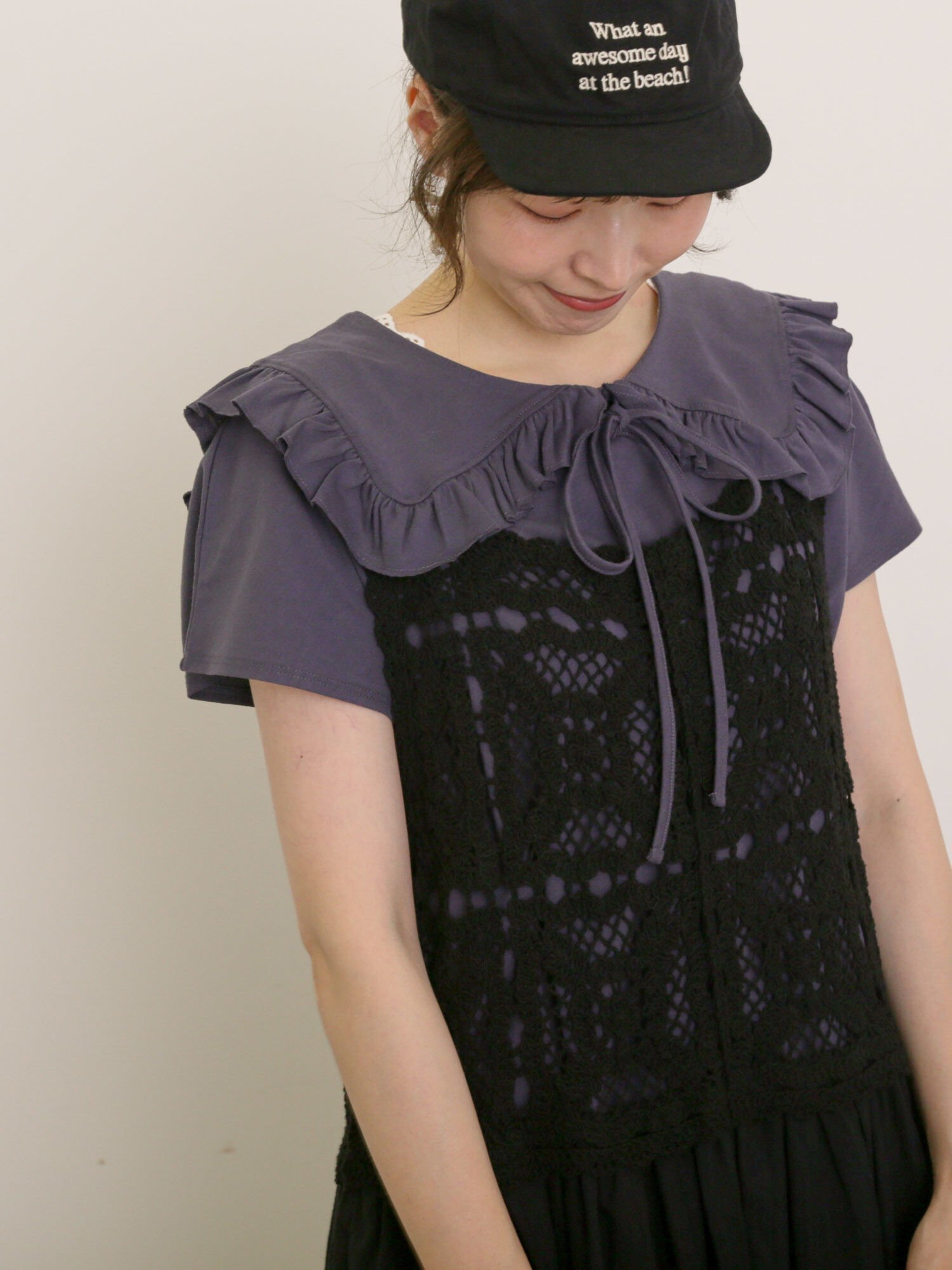 【サマンサモスモス/Samansa Mos2】のセーラー襟Tシャツ インテリア・キッズ・メンズ・レディースファッション・服の通販 founy(ファニー) 　ファッション　Fashion　レディースファッション　Fashion for Women　トップス・カットソー　Cut & Sew Tops　シャツ・ブラウス・オフィスカジュアル　Elegant Blouses & Button-Ups　ロングTシャツ・Tシャツ　Longline T-Shirts & Tees　ガーリー　Girly, Feminine Style　フリル　Frill, Ruffle　リボン　Ribbon, Bow　ネイビー|ID: prp329100004836622 ipo3291000000035232850