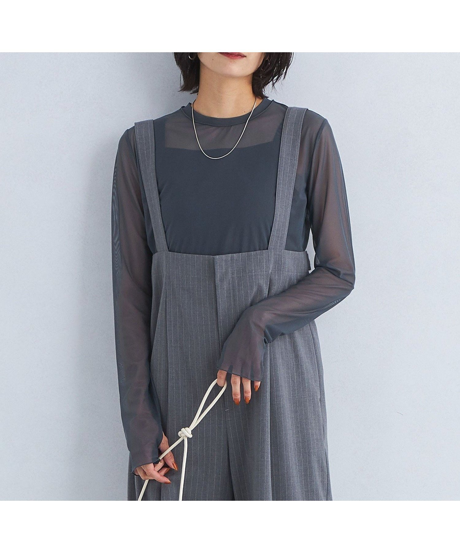 【ユナイテッドアローズ/UNITED ARROWS】のハイメッシュ チュール ロングスリーブ プルオーバー インテリア・キッズ・メンズ・レディースファッション・服の通販 founy(ファニー) 　ファッション　Fashion　レディースファッション　Fashion for Women　トップス・カットソー　Cut & Sew Tops　カジュアルプルオーバー・ニットトップス　Pullovers & Knit Tops / Casual Pullovers　インナー　Innerwear　秋　Autumn　コンパクト　Compact, Small Size　シアー　Sheer, See-Through　スリーブ　Sleeve, Long Sleeve / Short Sleeve　チュール　Tulip, Tulip Motif　メッシュ　Mesh, Net Fabric　ロング　Long, Long-Length　冬　Winter / This Winter　アウトレット　Outlet / Clearance　おすすめ　Recommended / Our Picks　エレガント 上品　Elegant　DK.GRAY|ID: prp329100004836627 ipo3291000000035232968