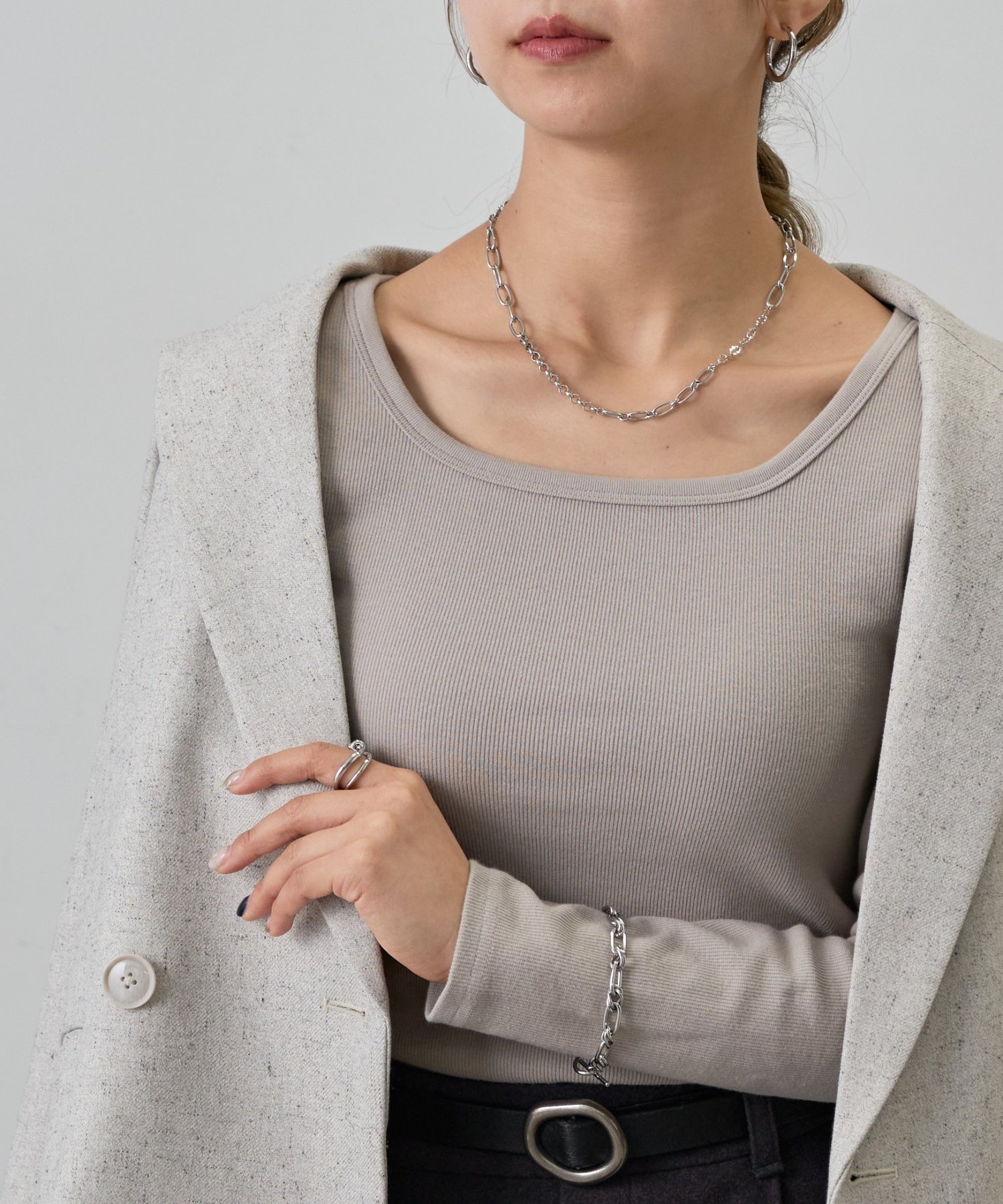 【コロニートゥーワンスリーナイン/COLONY 2139】の【BASIC LINE】スクエアネックリブロングスリーブプルオーバー インテリア・キッズ・メンズ・レディースファッション・服の通販 founy(ファニー) 　ファッション　Fashion　レディースファッション　Fashion for Women　トップス・カットソー　Cut & Sew Tops　カジュアルプルオーバー・ニットトップス　Pullovers & Knit Tops / Casual Pullovers　インナー　Innerwear　シンプル　Simple, Minimal　ジャケット　Jacket, Outerwear　フィット　Fit, Slim Fit　ボトム　Bottoms, Lower Wear　ロング　Long, Long-Length　再入荷　Restock / Back in Stock　おすすめ　Recommended / Our Picks　グレージュ|ID: prp329100004836631 ipo3291000000035233081