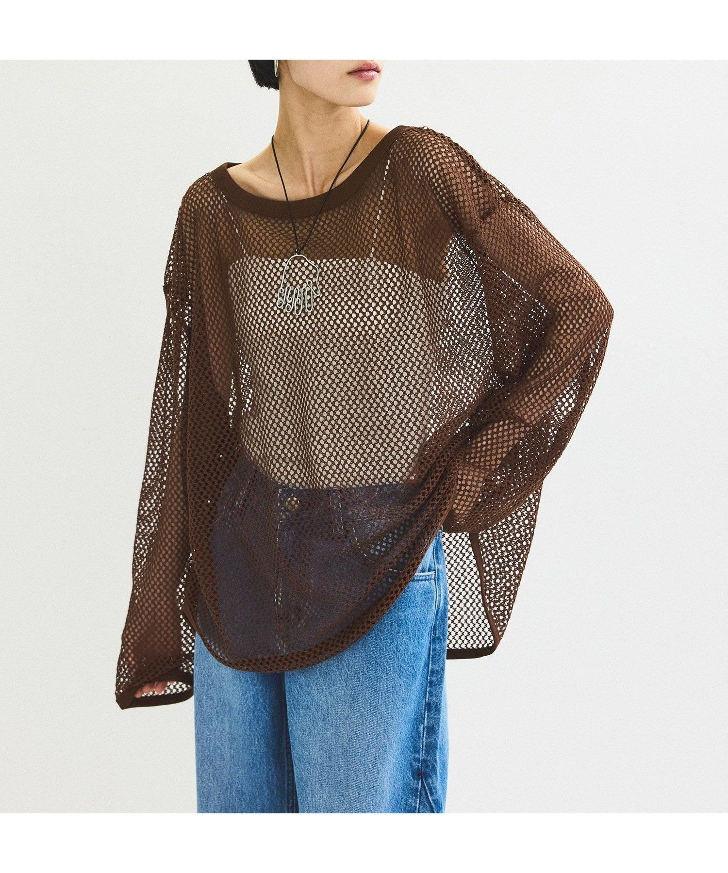 【アダム エ ロペ/ADAM ET ROPE'】のメッシュロンT 人気、トレンドファッション・服の通販 founy(ファニー) 　ファッション　Fashion　レディースファッション　Fashion for Women　トップス・カットソー　Cut & Sew Tops　ロングTシャツ・Tシャツ　Longline T-Shirts & Tees　インナー　Innerwear　春　Spring　キャミ　Camisole, Cami Top　シンプル　Simple, Minimal　ジャケット　Jacket, Outerwear　透かし　Cut-Out, Lacework　タンク　Tank Top, Sleeveless Top　トレンド　Trend, Trending Now　ハイネック　High Neck, Mock Neck　ポケット　Pocket, Pocket Detail　メッシュ　Mesh, Net Fabric　A/W・秋冬　Autumn/Winter　S/S・春夏　SS, Spring/Summer, Warm Season　おすすめ　Recommended / Our Picks　夏　Summer　2025年　2025　2025春夏・S/S　Spring/Summer 2025 SS25　 other-1|ID: prp329100004836638 ipo3291000000035233226