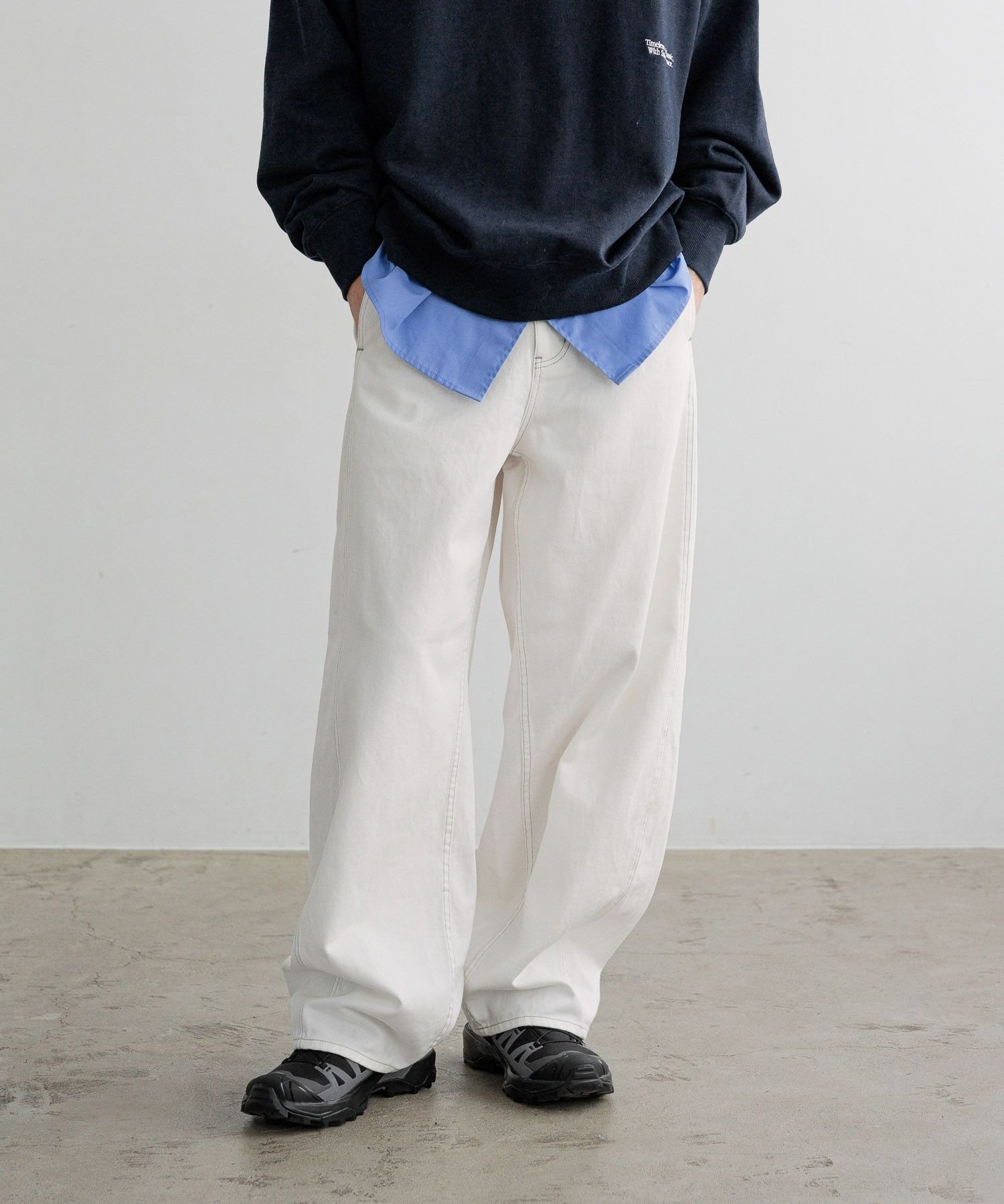 【ローリーズファーム/LOWRYS FARM】の【LFM】DENIMカーブパンツ インテリア・キッズ・メンズ・レディースファッション・服の通販 founy(ファニー) 　ファッション　Fashion　レディースファッション　Fashion for Women　パンツ　Pants & Trousers　デニム　Denim, Jeans Material　切替　Switching, Contrast Panel　ホワイト05|ID: prp329100004836682 ipo3291000000035233956