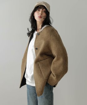【ラジュール/Lajour】のリバーシブルノーカラーコート 人気、トレンドファッション・服の通販 founy(ファニー) ファッション Fashion レディースファッション Fashion for Women アウター Coat / Outerwear Collection コート・ロングコート・ピーコート Long Coats, Peacoats & More シンプル Simple, Minimal ストール Stole, Wrap トレンド Trend, Trending Now マフラー Scarf, Muffler リバーシブル Reversible, Two-Sided エレガント 上品 Elegant |ID:prp329100004836707