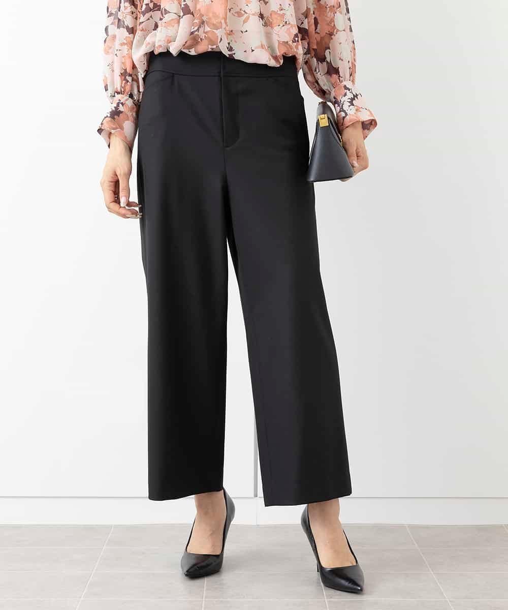 【ミッシェルクラン/MICHEL KLEIN】の新素材 裏起毛ワイドクロップドパンツ(機能素材/3サイズ展開) インテリア・キッズ・メンズ・レディースファッション・服の通販 founy(ファニー) 　ファッション　Fashion　レディースファッション　Fashion for Women　パンツ　Pants & Trousers　洗える　Machine Washable　ショート　Short, Short Length　シンプル　Simple, Minimal　スタイリッシュ　Stylish, Fashionable　ストレッチ　Stretch, Stretchy Fabric　ストレート　Straight, Straight Cut　ダウン　Down, Puffer　テーパード　Tapered, Tapered Pants　トレンド　Trend, Trending Now　定番　Standard, Basic Item　バランス　Balance, Style Balance　パターン　Pattern, Design Print　ベーシック　Basic, Essential　ポケット　Pocket, Pocket Detail　ワイド　Wide, Wide Fit　冬　Winter / This Winter　再入荷　Restock / Back in Stock　ブラック|ID: prp329100004836713 ipo3291000000035234423