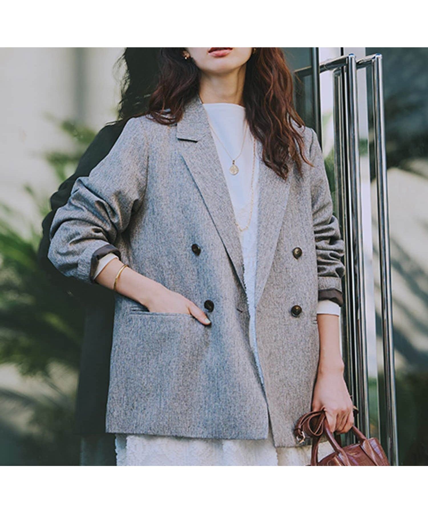 【スタディオ クリップ/studio CLIP】のテーラーWジャケット《オケージョン2026SS》 インテリア・キッズ・メンズ・レディースファッション・服の通販 founy(ファニー) 　ファッション　Fashion　レディースファッション　Fashion for Women　アウター　Coat / Outerwear Collection　レディースジャケット・軽アウター　Jackets　2026年　2026　おすすめ　Recommended / Our Picks　オケージョン　Occasion Wear　カットソー　Cut and Sewn Top　ジャケット　Jacket, Outerwear　セットアップ　Set-Up, Coordinated Outfit　セレモニー　Ceremony　ダブル　Double, Double-Breasted　デニム　Denim, Jeans Material　トレンド　Trend, Trending Now　フォーマル　Formal, Dressy　ベスト　Vest, Waistcoat　ポケット　Pocket, Pocket Detail　マニッシュ　Mannish, Boyish　メランジ　Melange, Mixed Yarn　エレガント 上品　Elegant　ビジネス 仕事 通勤　Business / Work / Commuting　入学式　Entrance Ceremony　卒業式　Graduation Ceremony　無地　Plain, Solid Color　結婚式　Wedding　ベージュMTX01|ID: prp329100004836723 ipo3291000000035234504