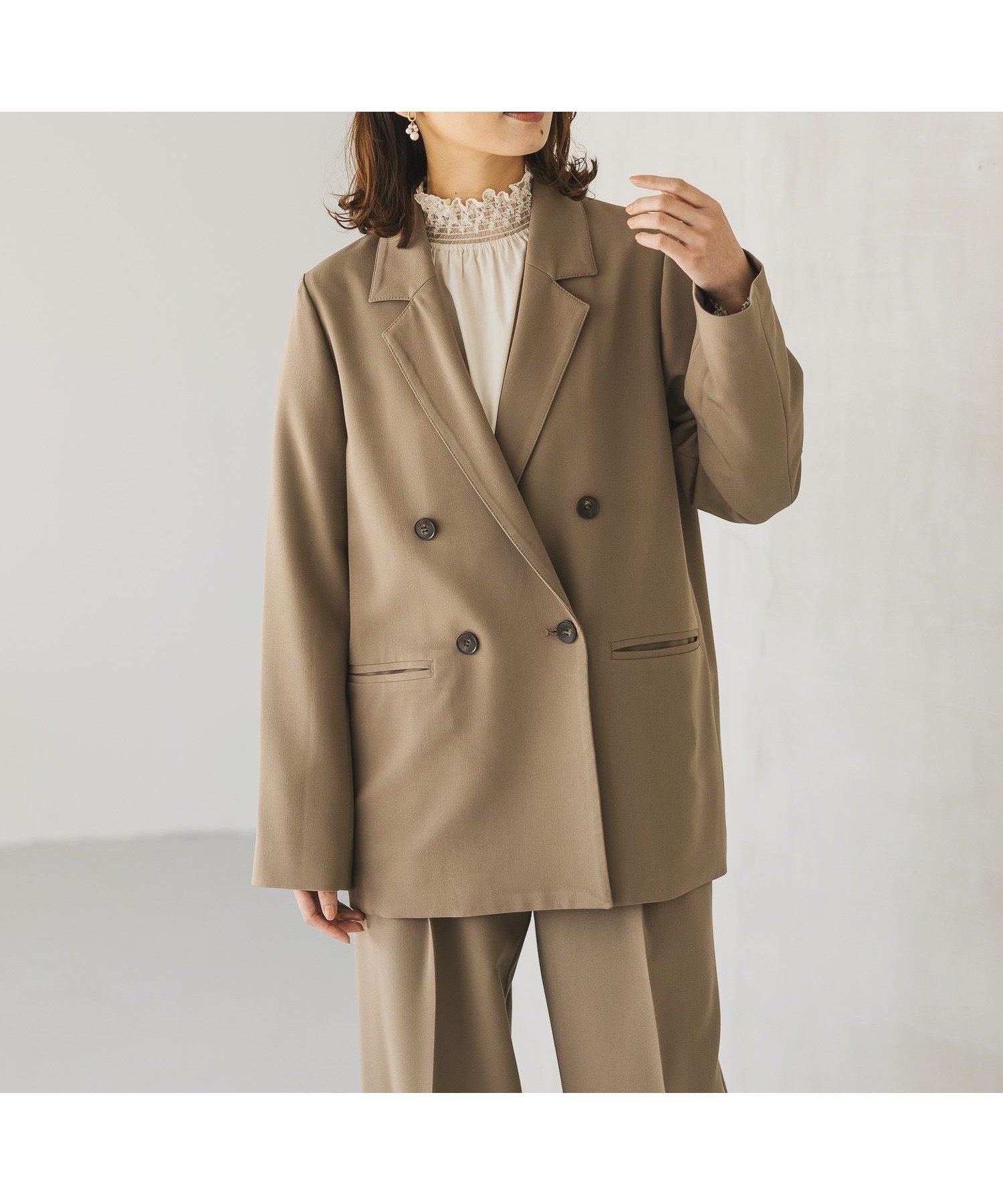 【スタディオ クリップ/studio CLIP】のテーラーWジャケット《オケージョン2026SS》 インテリア・キッズ・メンズ・レディースファッション・服の通販 founy(ファニー) 　ファッション　Fashion　レディースファッション　Fashion for Women　アウター　Coat / Outerwear Collection　レディースジャケット・軽アウター　Jackets　2026年　2026　おすすめ　Recommended / Our Picks　オケージョン　Occasion Wear　カットソー　Cut and Sewn Top　ジャケット　Jacket, Outerwear　セットアップ　Set-Up, Coordinated Outfit　セレモニー　Ceremony　ダブル　Double, Double-Breasted　デニム　Denim, Jeans Material　トレンド　Trend, Trending Now　フォーマル　Formal, Dressy　ベスト　Vest, Waistcoat　ポケット　Pocket, Pocket Detail　マニッシュ　Mannish, Boyish　メランジ　Melange, Mixed Yarn　エレガント 上品　Elegant　ビジネス 仕事 通勤　Business / Work / Commuting　入学式　Entrance Ceremony　卒業式　Graduation Ceremony　無地　Plain, Solid Color　結婚式　Wedding　ブラウンカーキ59|ID: prp329100004836723 ipo3291000000035234506