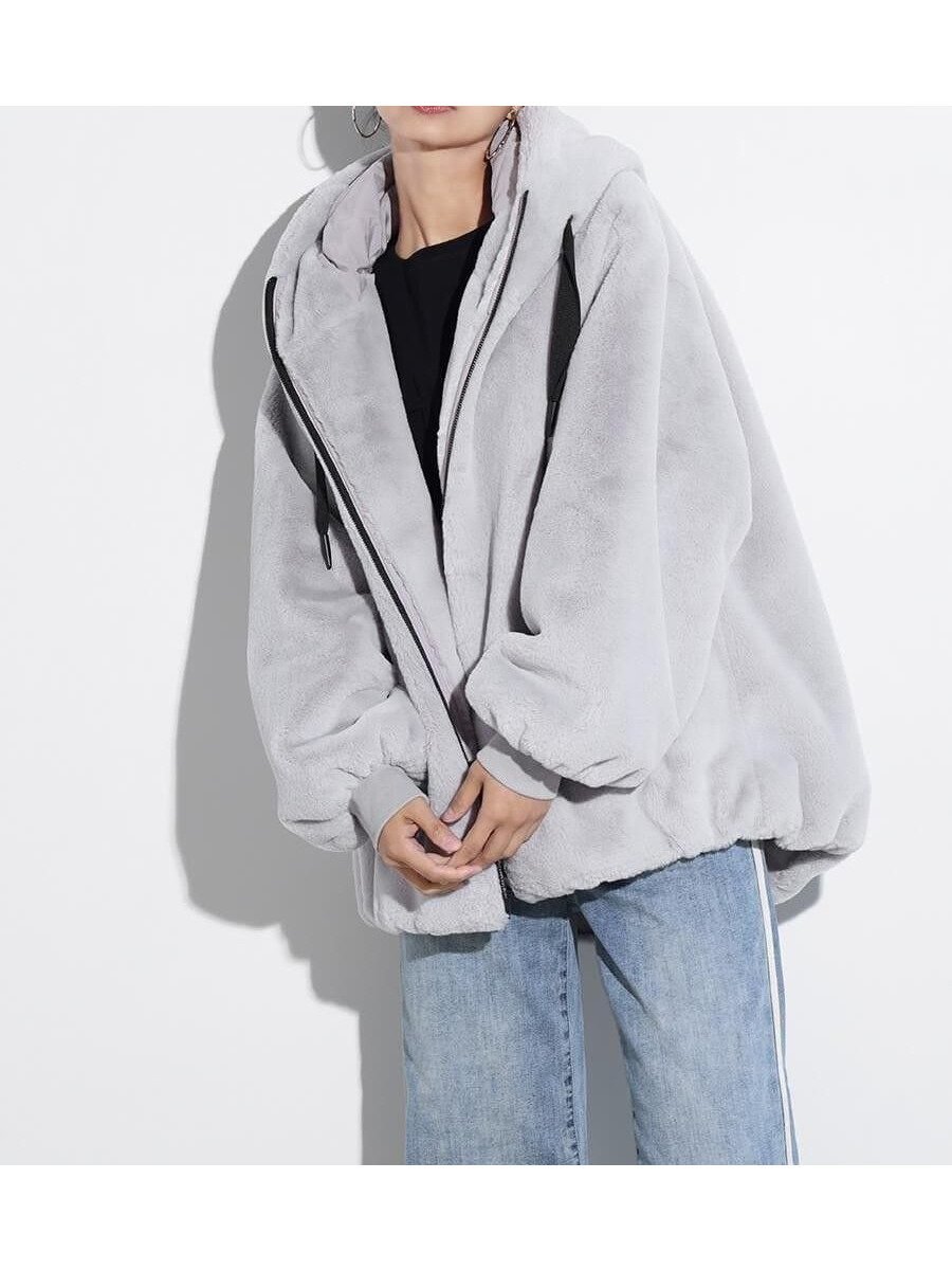 【ヴァン/Vin】のエコファージップフーディー インテリア・キッズ・メンズ・レディースファッション・服の通販 founy(ファニー) 　ファッション　Fashion　レディースファッション　Fashion for Women　フェイクファー　Faux Fur, Imitation Fur　エレガント 上品　Elegant　今季　This Season, Current Season　グレー|ID: prp329100004836725 ipo3291000000035234512