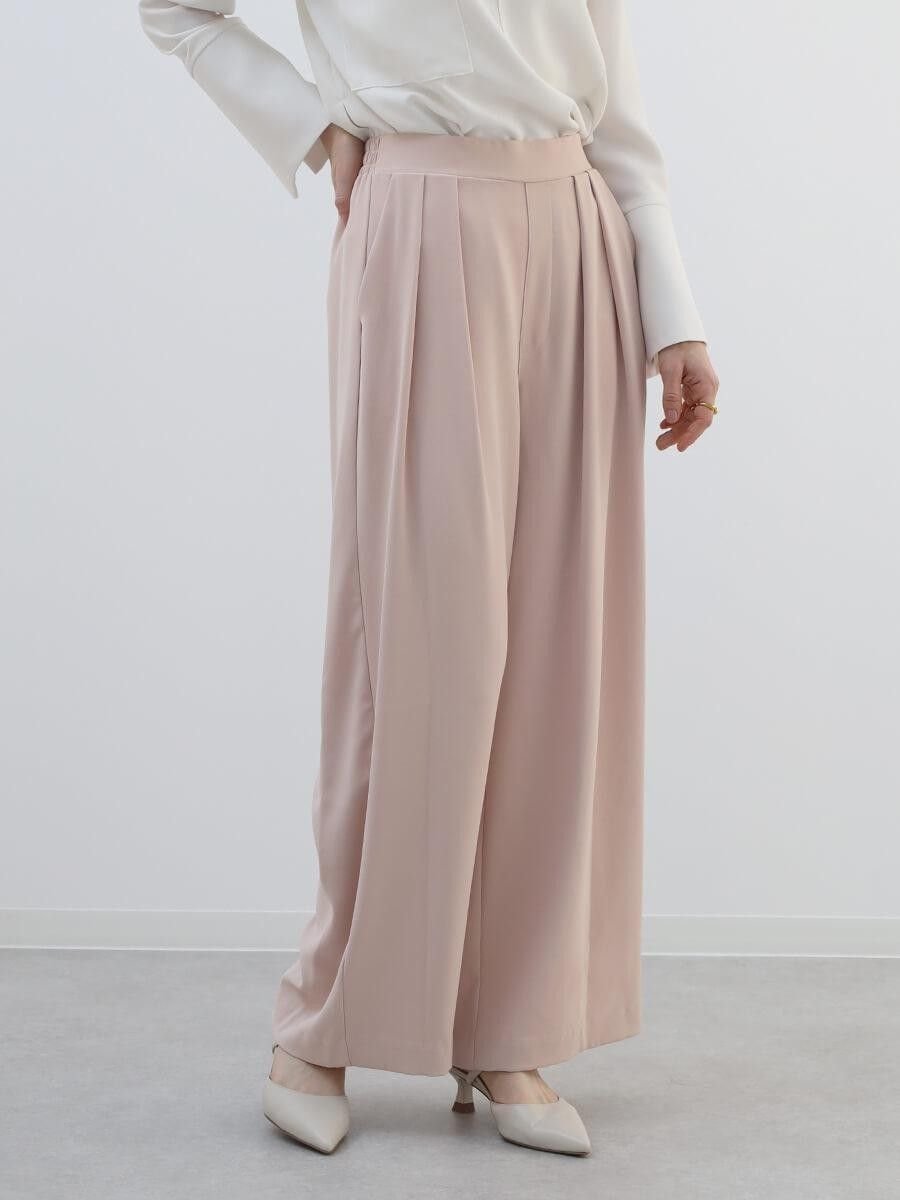 【ラシュッド/LASUD】のタックワイドイージーパンツ インテリア・キッズ・メンズ・レディースファッション・服の通販 founy(ファニー) 　ファッション　Fashion　レディースファッション　Fashion for Women　パンツ　Pants & Trousers　ドレープ　Drape, Draping Fabric　フロント　Front, Front Design　ボトム　Bottoms, Lower Wear　ワイド　Wide, Wide Fit　おすすめ　Recommended / Our Picks　エレガント 上品　Elegant　ダークピンク|ID: prp329100004836730 ipo3291000000035234544