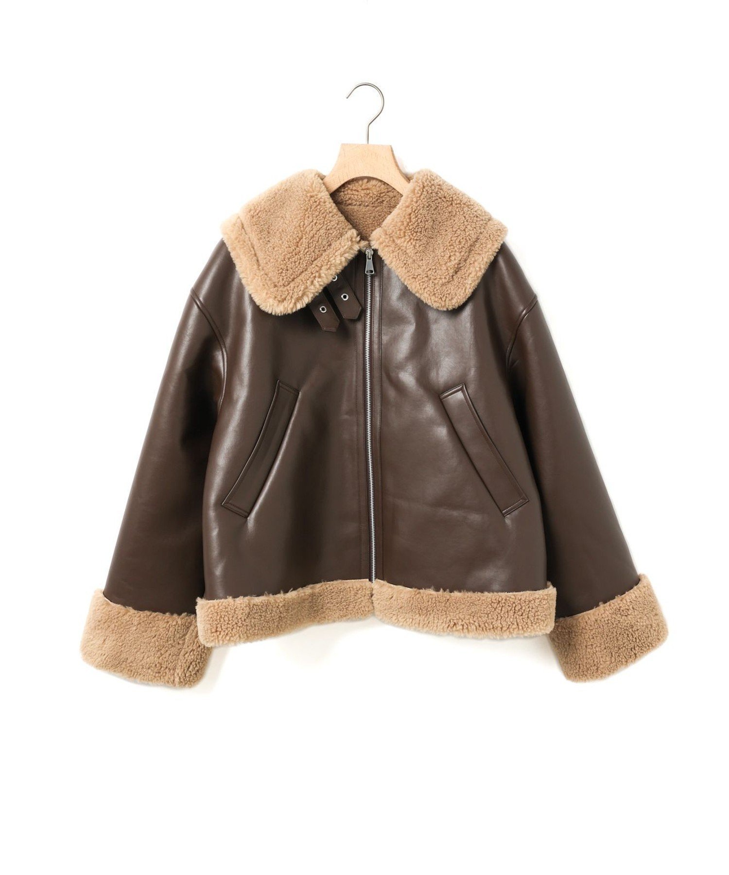 【マーコート/MARcourt】のMARMARMAR フェイクムートンジャケット インテリア・キッズ・メンズ・レディースファッション・服の通販 founy(ファニー) 　ファッション　Fashion　レディースファッション　Fashion for Women　アウター　Coat / Outerwear Collection　レディースジャケット・軽アウター　Jackets　おすすめ　Recommended / Our Picks　クール　Cool, Chic　ジャケット　Jacket, Outerwear　スタンド　Stand Collar, Upright Stand　バランス　Balance, Style Balance　フェイクムートン　Faux Shearling, Faux Mouton　フェミニン　Feminine, Girly　ポケット　Pocket, Pocket Detail　冬　Winter / This Winter　無地　Plain, Solid Color　長袖　Long Sleeve, Full Sleeve　防寒　Cold Protection, Winter-Ready　ブラウン|ID: prp329100004836733 ipo3291000000035234589