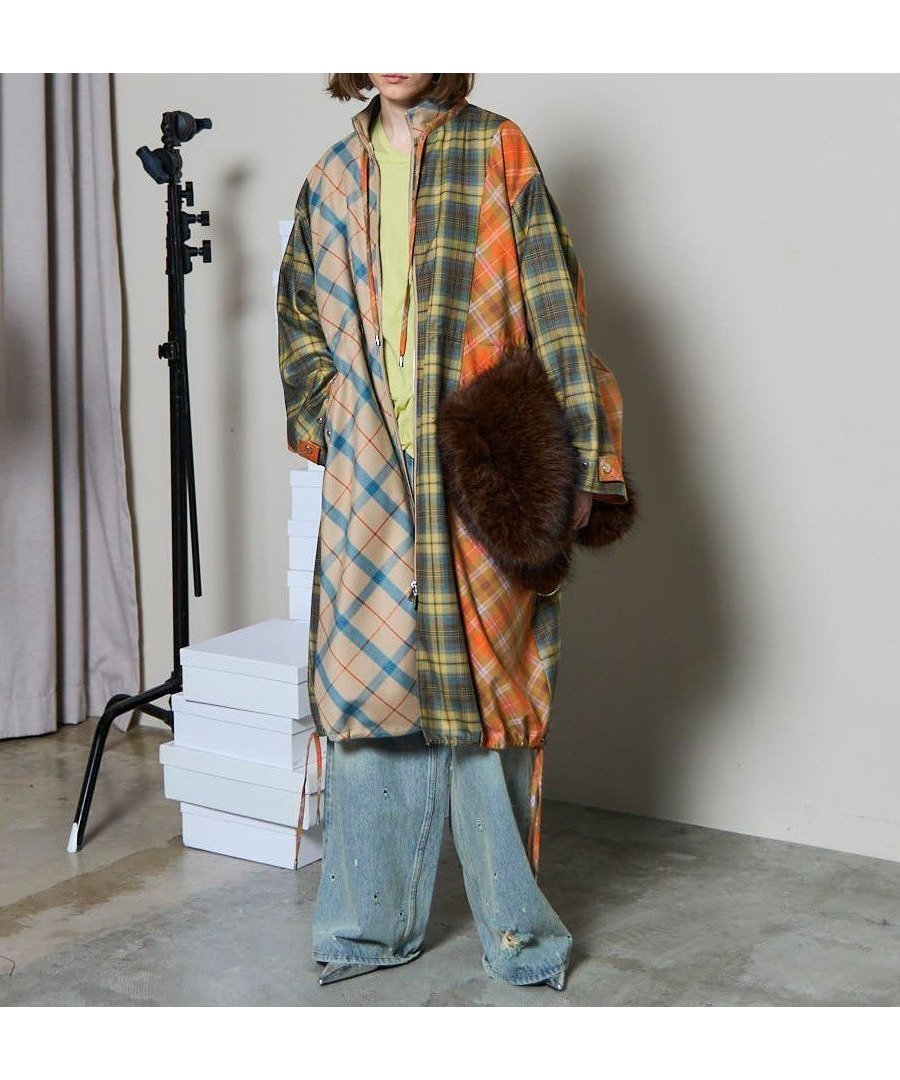 【メゾンスペシャル/MAISON SPECIAL】のPlaid Mods Coat インテリア・キッズ・メンズ・レディースファッション・服の通販 founy(ファニー) 　ファッション　Fashion　レディースファッション　Fashion for Women　アウター　Coat / Outerwear Collection　コート・ロングコート・ピーコート　Long Coats, Peacoats & More　モッズコート・ミリタリー風アウター　Mods & Field Coats　チェック　Check, Plaid, Tartan　ドッキング　Docking, Mixed Material　マキシ　Maxi, Full Length　モッズコート　Mods Coat, Military Parka　ラップ　Wrap, Wrap Design　ロング　Long, Long-Length　A/W・秋冬　Autumn/Winter　ORG|ID: prp329100004836748 ipo3291000000035234783