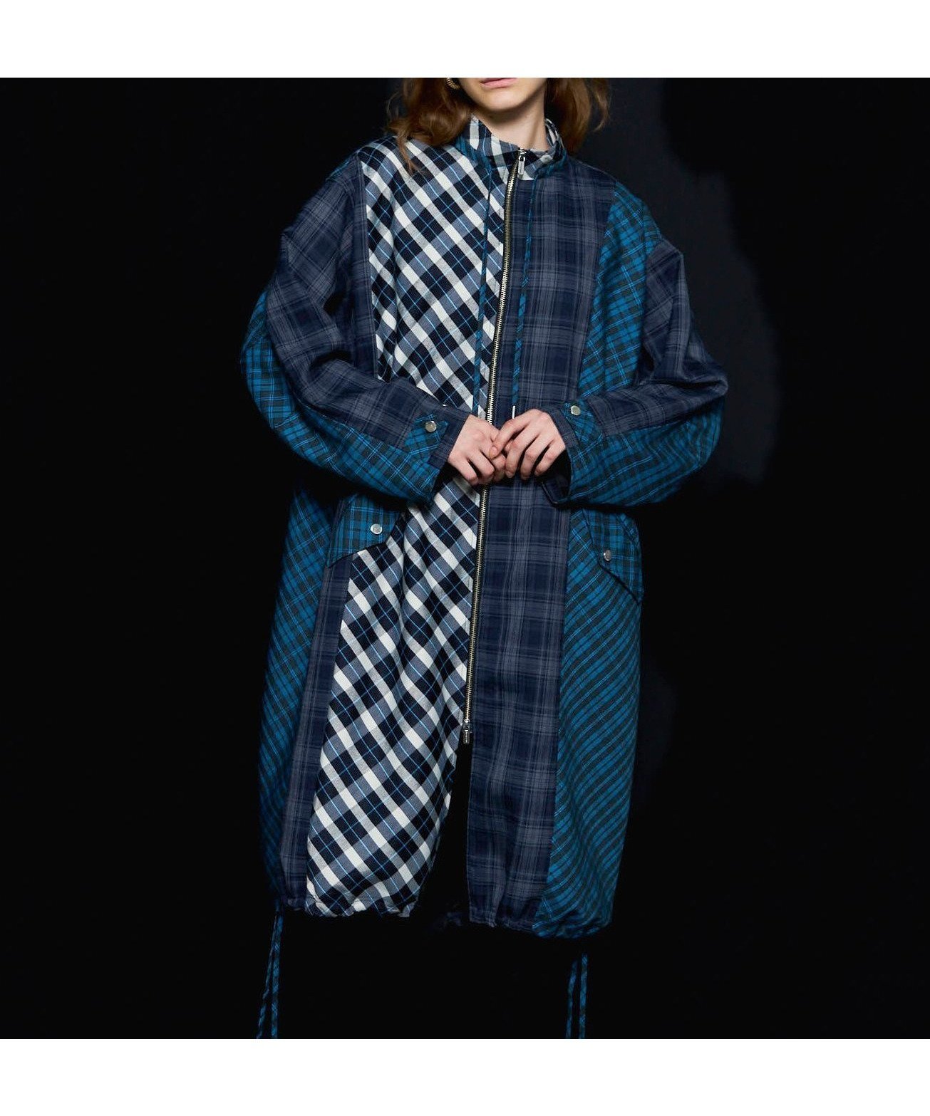 【メゾンスペシャル/MAISON SPECIAL】のPlaid Mods Coat インテリア・キッズ・メンズ・レディースファッション・服の通販 founy(ファニー) 　ファッション　Fashion　レディースファッション　Fashion for Women　アウター　Coat / Outerwear Collection　コート・ロングコート・ピーコート　Long Coats, Peacoats & More　モッズコート・ミリタリー風アウター　Mods & Field Coats　チェック　Check, Plaid, Tartan　ドッキング　Docking, Mixed Material　マキシ　Maxi, Full Length　モッズコート　Mods Coat, Military Parka　ラップ　Wrap, Wrap Design　ロング　Long, Long-Length　A/W・秋冬　Autumn/Winter　BLU|ID: prp329100004836748 ipo3291000000035234784