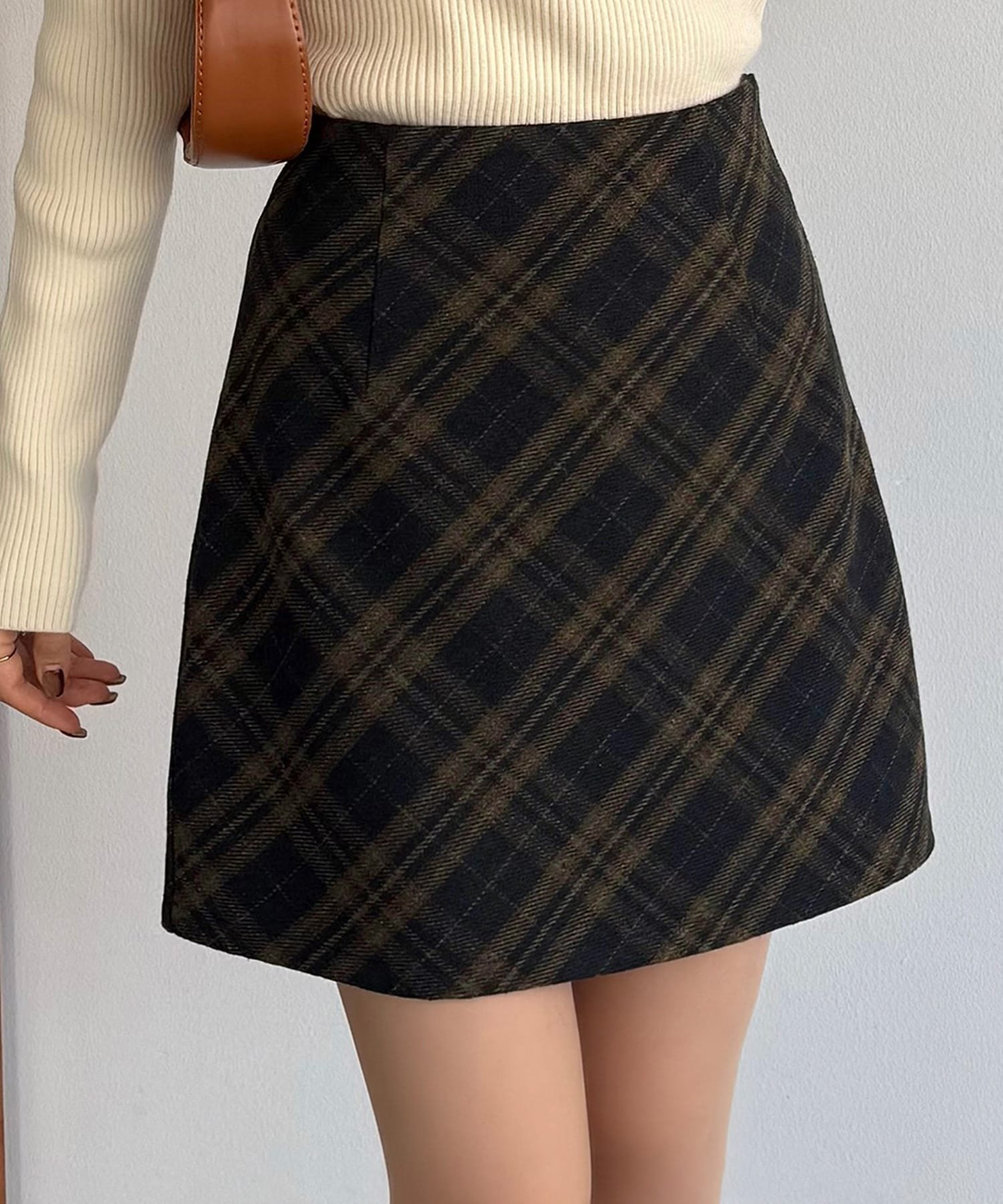 【ジュノア/JUNOAH】のcallautia ウールライクバイアスチェック柄ミニスカート(インパン付) 人気、トレンドファッション・服の通販 founy(ファニー) 　ファッション　Fashion　レディースファッション　Fashion for Women　スカート　Skirts　ミニスカート　Mini Skirts　ミニスカート　Mini Skirt, Short Skirt　 other-1|ID: prp329100004836754 ipo3291000000035234920