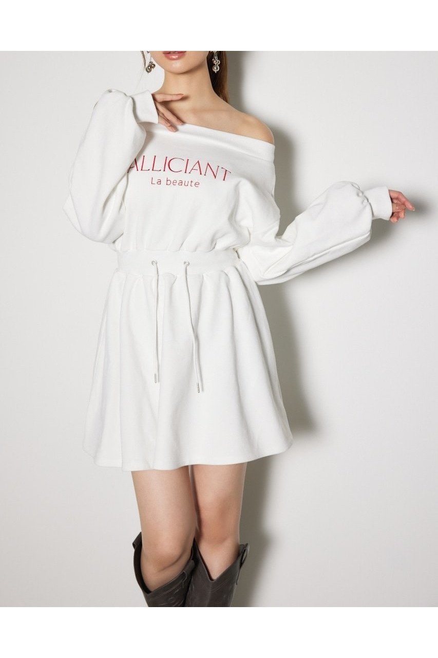 【リエンダ/rienda】のオフショルダースウェットミニフレアワンピース インテリア・キッズ・メンズ・レディースファッション・服の通販 founy(ファニー) 　ファッション　Fashion　レディースファッション　Fashion for Women　ワンピース　Dresses　ショルダー　Shoulder, Shoulder Strap　スニーカー　Sneakers, Trainers　トレーナー　Sweatshirt, Trainer　フレア　Flare, Flared　ミュール　Mule, Backless Shoes　ロング　Long, Long-Length　再入荷　Restock / Back in Stock　おすすめ　Recommended / Our Picks　WHT|ID: prp329100004836769 ipo3291000000035235271