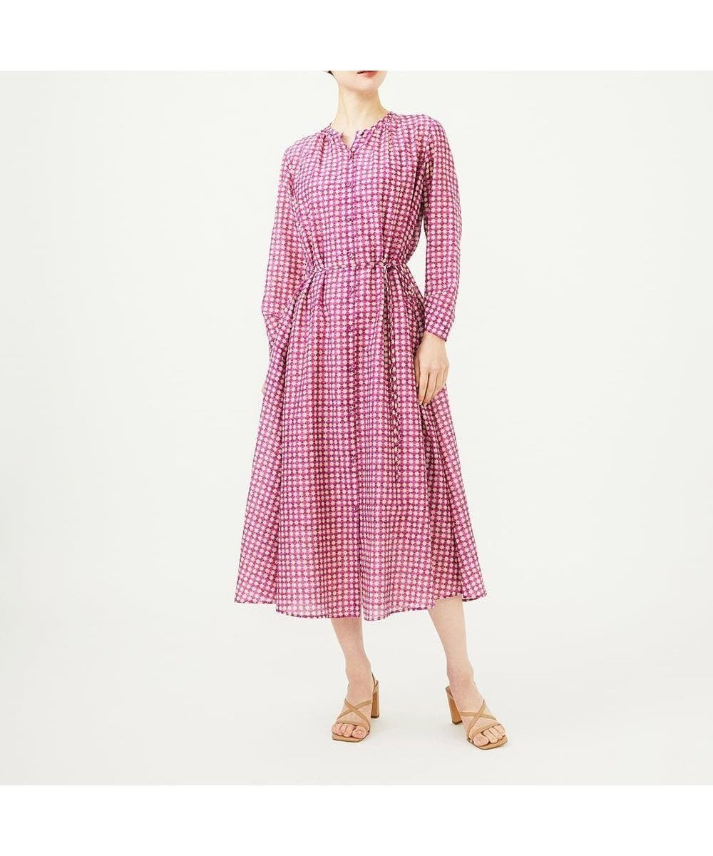 【シビラ/SYBILLA】のアスタリスクプリントドレス インテリア・キッズ・メンズ・レディースファッション・服の通販 founy(ファニー) 　ファッション　Fashion　レディースファッション　Fashion for Women　ワンピース　Dresses　フォーマル・パーティードレス・結婚式用ドレス　Elegant & Casual Dresses　アンダー　Underwear Essentials　エレガント 上品　Elegant　ギャザー　Gathered, Ruffled　ドレス　Dress, One-Piece　プリント　Print, Printed Pattern　リボン　Ribbon, Bow　ピンクパープル系|ID: prp329100004836775 ipo3291000000035235361