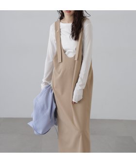 【フリーズマート/FREE'S MART】のUネックジャンパースカート 人気、トレンドファッション・服の通販 founy(ファニー) ファッション Fashion レディースファッション Fashion for Women スカート Skirts おすすめ Recommended / Our Picks インナー Innerwear シェイプ Shape, Slim Fit ストレート Straight, Straight Cut |ID:prp329100004836812