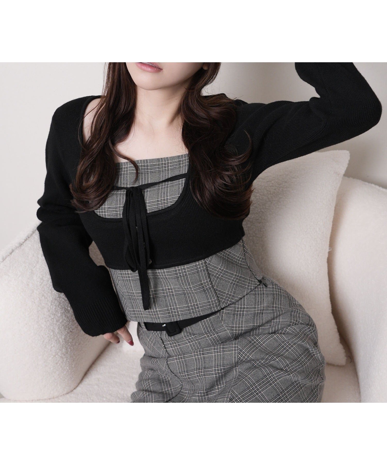 【リップサービス/LIP SERVICE】のLIP SERVICE/コルセットチェックトップス インテリア・キッズ・メンズ・レディースファッション・服の通販 founy(ファニー) 　ファッション　Fashion　レディースファッション　Fashion for Women　トップス・カットソー　Cut & Sew Tops　コルセット　Corset, Bustier　セットアップ　Set-Up, Coordinated Outfit　チェック　Check, Plaid, Tartan　トレンド　Trend, Trending Now　フェミニン　Feminine, Girly　フリル　Frill, Ruffle　モノトーン　Monotone, Black and White　リボン　Ribbon, Bow　おすすめ　Recommended / Our Picks　ブラック|ID: prp329100004836829 ipo3291000000035235973