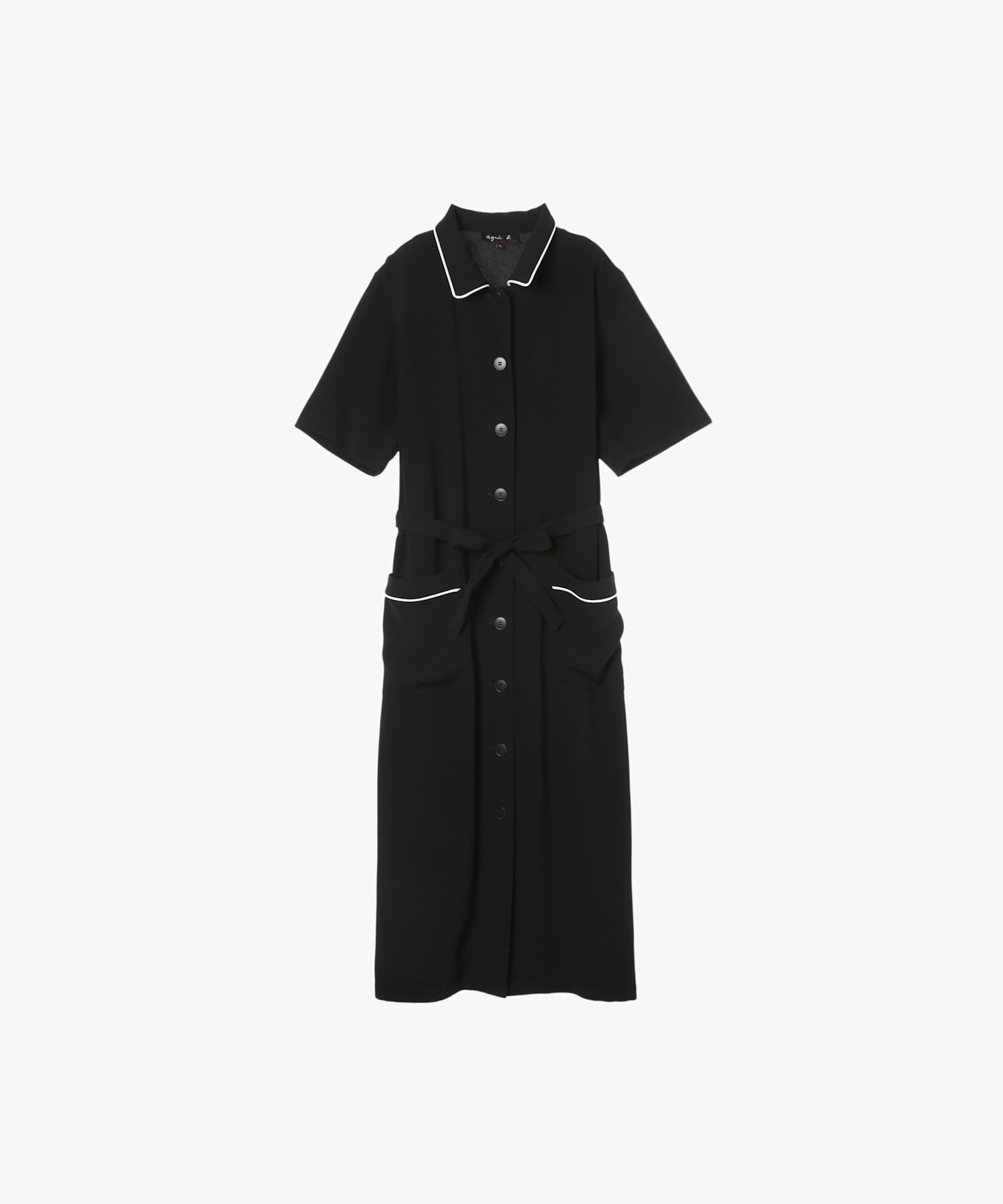 【アニエスベー ファム/agnes b. FEMME】のブラック トリアセテート クレープ 半袖 ワンピース New Barbe インテリア・キッズ・メンズ・レディースファッション・服の通販 founy(ファニー) 　ファッション　Fashion　レディースファッション　Fashion for Women　ワンピース　Dresses　なめらか　Smooth, Silky Texture　ジャケット　Jacket, Outerwear　フォーマル　Formal, Dressy　フレア　Flare, Flared　人気　Popular, Best Seller　半袖　Short Sleeve, Half Sleeve　ブラック|ID: prp329100004836833 ipo3291000000035236010