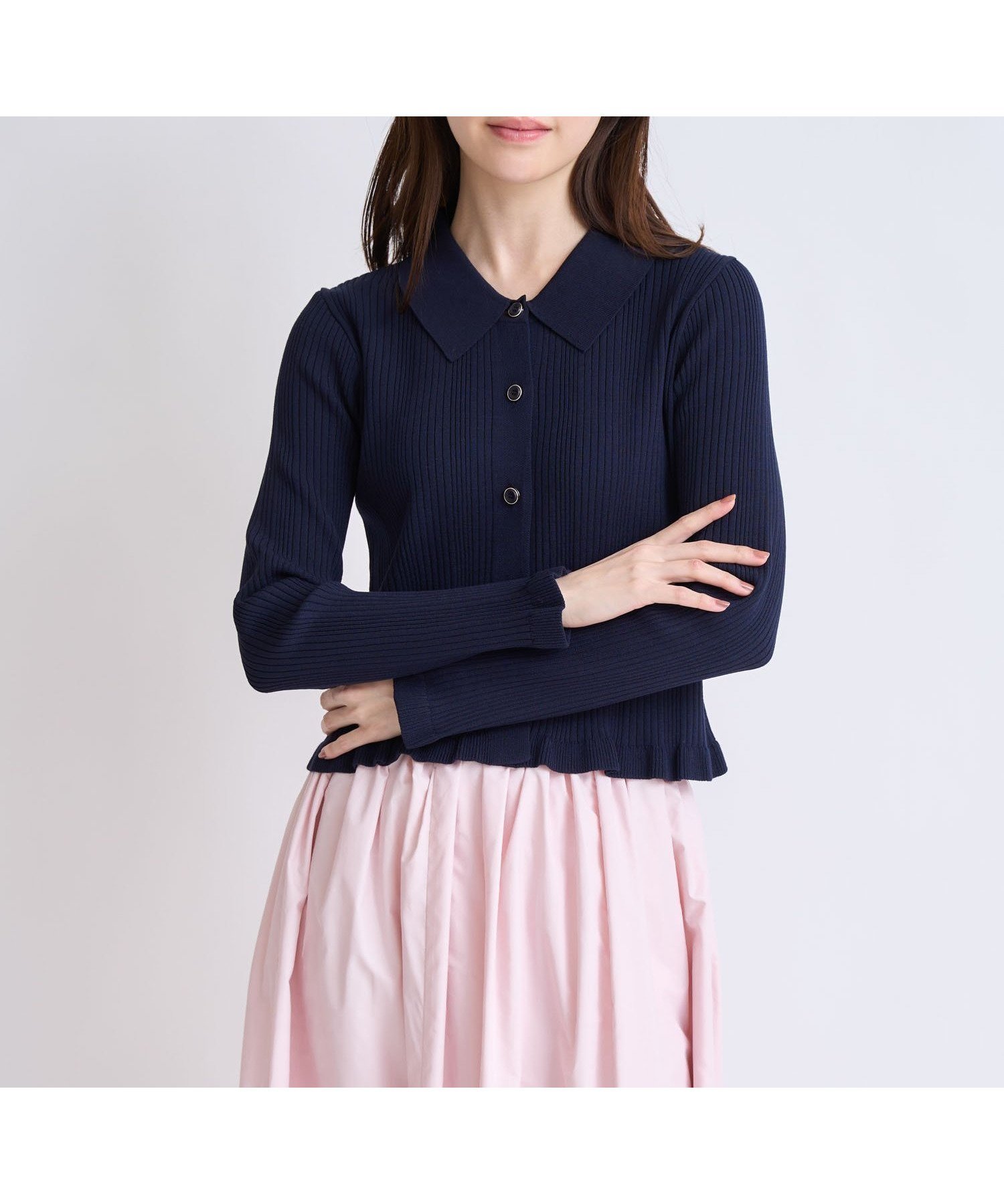 【ノエラ/Noela】の襟付きニットセットアップ インテリア・キッズ・メンズ・レディースファッション・服の通販 founy(ファニー) 　ファッション　Fashion　レディースファッション　Fashion for Women　トップス・カットソー　Cut & Sew Tops　ニット　Knit Tops & Sweaters　コンパクト　Compact, Small Size　セットアップ　Set-Up, Coordinated Outfit　フレア　Flare, Flared　ポケット　Pocket, Pocket Detail　ワイド　Wide, Wide Fit　エレガント 上品　Elegant　ネイビー|ID: prp329100004836838 ipo3291000000035236038