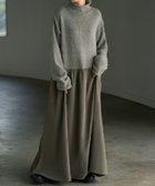 【スピーガ/SPIGA】の異素材ドッキングロングワンピース 人気、トレンドファッション・服の通販 founy(ファニー) ファッション Fashion レディースファッション Fashion for Women ワンピース Dresses thumbnail グレー|ID: prp329100004836854 ipo3291000000035236127