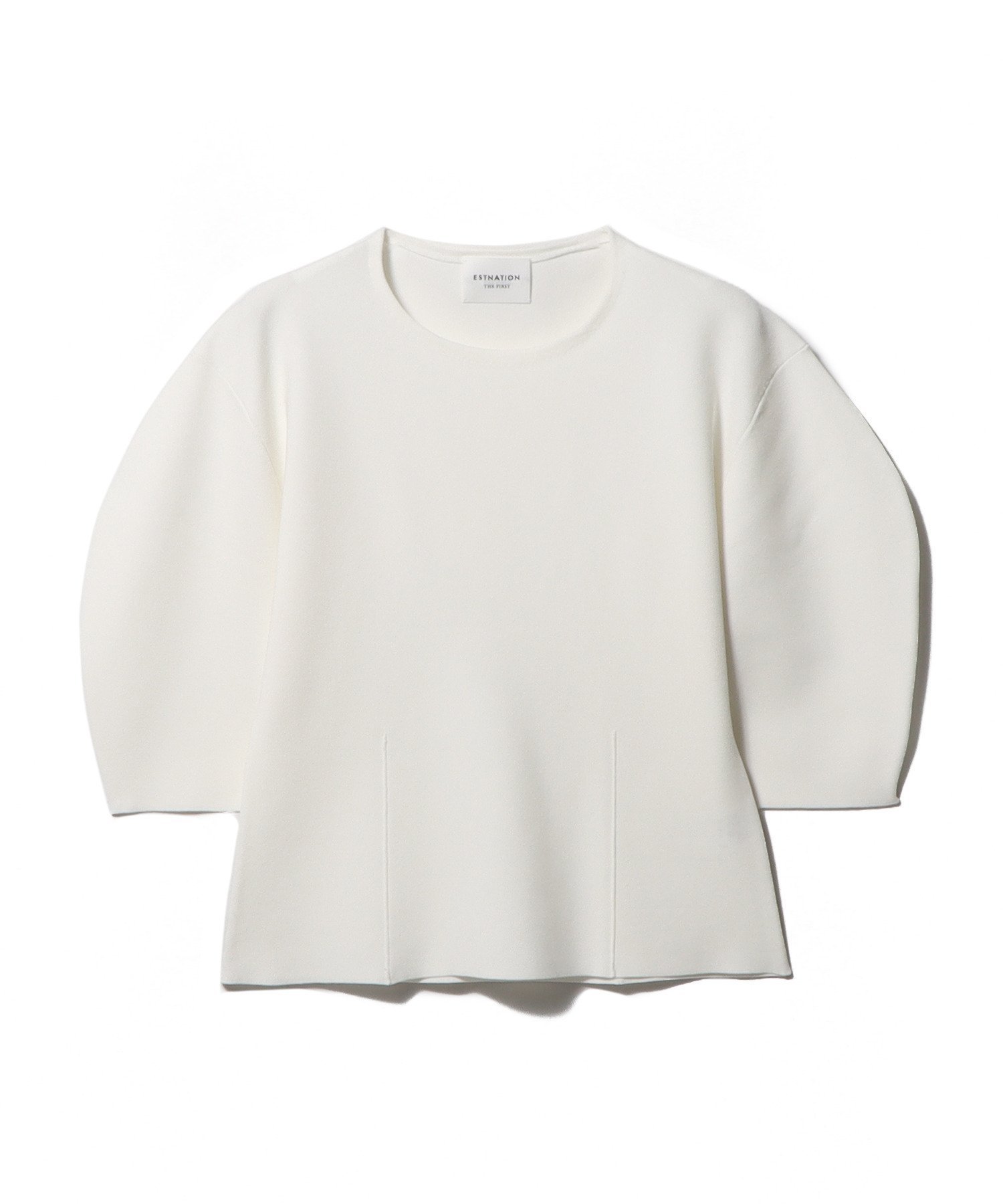 【エストネーション/ESTNATION】のストレッチ ミラノリブニットTシャツ インテリア・キッズ・メンズ・レディースファッション・服の通販 founy(ファニー) 　ファッション　Fashion　レディースファッション　Fashion for Women　トップス・カットソー　Cut & Sew Tops　ニット　Knit Tops & Sweaters　シャツ・ブラウス・オフィスカジュアル　Elegant Blouses & Button-Ups　ロングTシャツ・Tシャツ　Longline T-Shirts & Tees　カットソー　Cut and Sewn Top　シンプル　Simple, Minimal　ストレッチ　Stretch, Stretchy Fabric　フィット　Fit, Slim Fit　ミラノリブ　Milano Rib, Milano Stitch　夏　Summer　オフホワイト|ID: prp329100004836876 ipo3291000000035236397