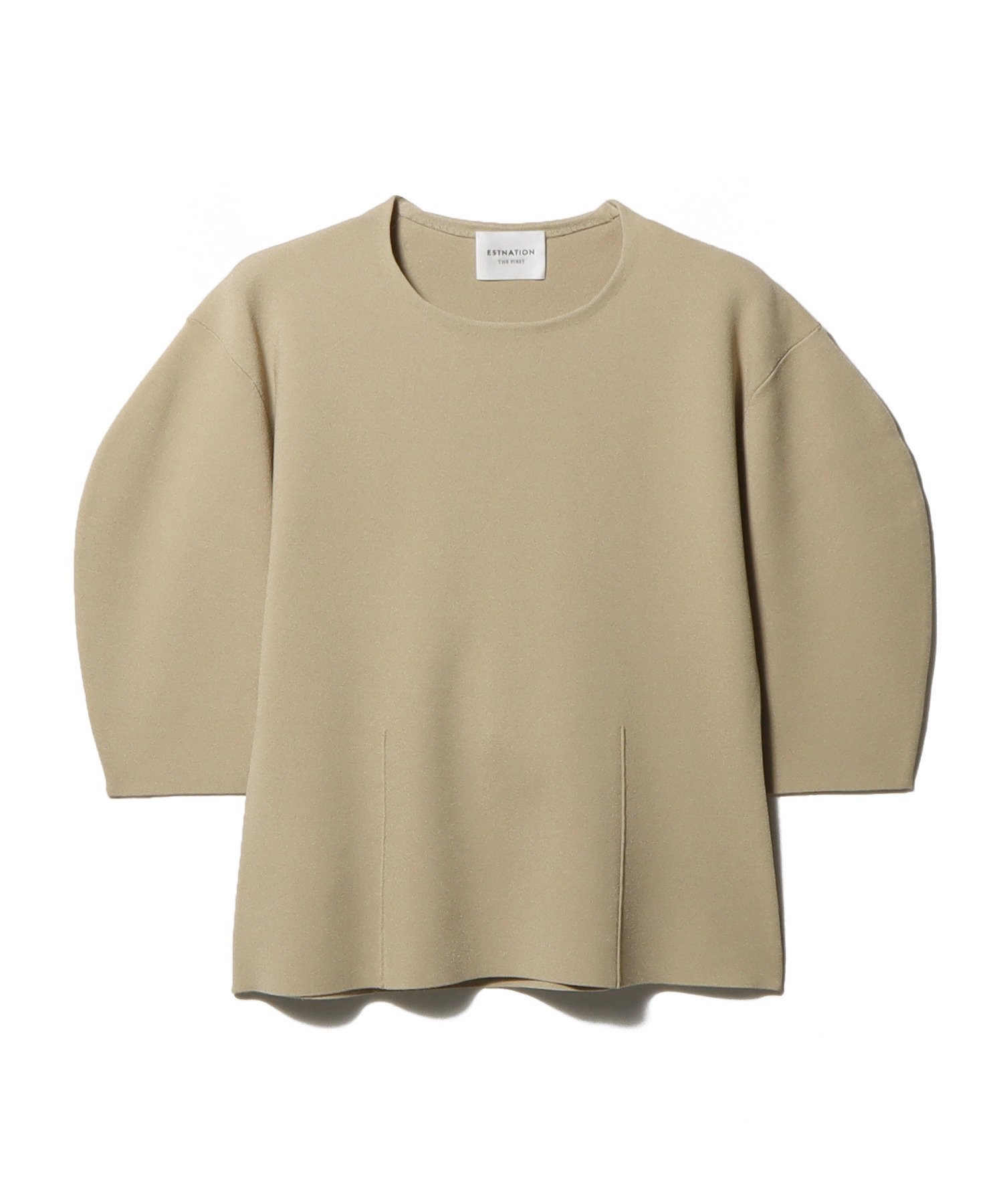 【エストネーション/ESTNATION】のストレッチ ミラノリブニットTシャツ インテリア・キッズ・メンズ・レディースファッション・服の通販 founy(ファニー) 　ファッション　Fashion　レディースファッション　Fashion for Women　トップス・カットソー　Cut & Sew Tops　ニット　Knit Tops & Sweaters　シャツ・ブラウス・オフィスカジュアル　Elegant Blouses & Button-Ups　ロングTシャツ・Tシャツ　Longline T-Shirts & Tees　カットソー　Cut and Sewn Top　シンプル　Simple, Minimal　ストレッチ　Stretch, Stretchy Fabric　フィット　Fit, Slim Fit　ミラノリブ　Milano Rib, Milano Stitch　夏　Summer　ベージュ|ID: prp329100004836876 ipo3291000000035236401