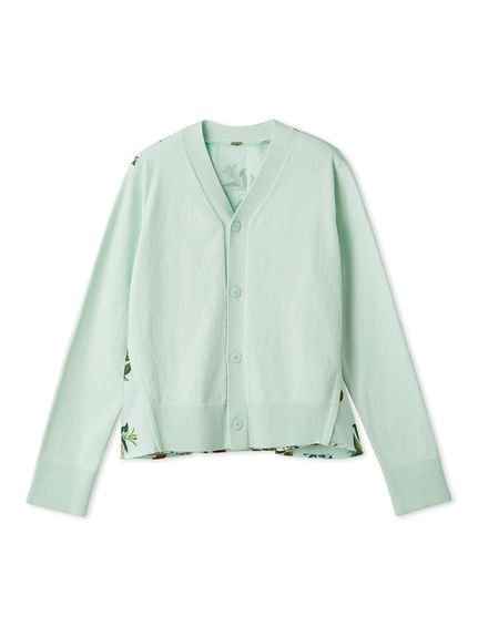 【ミラオーウェン/Mila Owen】の【WEB限定カラー】カシミヤコットンボタニカルドッキングカーディガン インテリア・キッズ・メンズ・レディースファッション・服の通販 founy(ファニー) 　ファッション　Fashion　レディースファッション　Fashion for Women　トップス・カットソー　Cut & Sew Tops　カーディガン・羽織り　Layered Style Cardigans　春　Spring　カーディガン　Cardigan, Knitwear　サテン　Satin, Glossy Fabric　スマート　Smart, Elegant　ドッキング　Docking, Mixed Material　プリント　Print, Printed Pattern　ボタニカル　Botanical, Floral Pattern　ラグジュアリー　Luxury, Elegant　リュクス　Luxury, Elegant, High-End, Chic　エレガント 上品　Elegant　MNT[021]|ID: prp329100004836896 ipo3291000000035236833