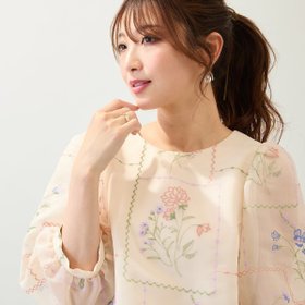【ローズティアラ/Rose Tiara】の【セットアップ対応】パネル刺繍風ブラウス 人気、トレンドファッション・服の通販 founy(ファニー) ファッション Fashion レディースファッション Fashion for Women トップス・カットソー Cut & Sew Tops シャツ・ブラウス・オフィスカジュアル Elegant Blouses & Button-Ups おすすめ Recommended / Our Picks セットアップ Set-Up, Coordinated Outfit フェミニン Feminine, Girly ブロッキング Color Blocking, Panel Design リボン Ribbon, Bow |ID:prp329100004836971