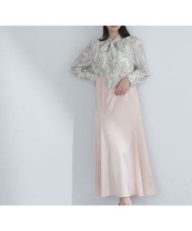 【ナチュラル ビューティー ベーシック/NATURAL BEAUTY BASIC】のリボンタイレースドッキングワンピース 人気、トレンドファッション・服の通販 founy(ファニー) ファッション Fashion レディースファッション Fashion for Women ワンピース Dresses サテン Satin, Glossy Fabric シフォン Chiffon, Lightweight Fabric ドッキング Docking, Mixed Material マーメイド Mermaid, Fishtail Silhouette リボン Ribbon, Bow レース Lace, Lace Fabric エレガント 上品 Elegant |ID:prp329100004837073