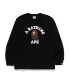 【ア ベイシング エイプ/A BATHING APE】のCOLLEGE LS TEE 人気、トレンドファッション・服の通販 founy(ファニー) ファッション Fashion レディースファッション Fashion for Women インナー Innerwear スリーブ Sleeve, Long Sleeve / Short Sleeve フロント Front, Front Design プリント Print, Printed Pattern ラバー Rubber, Rubber Sole ロング Long, Long-Length thumbnail BLACK|ID: prp329100004837086 ipo3291000000035239820