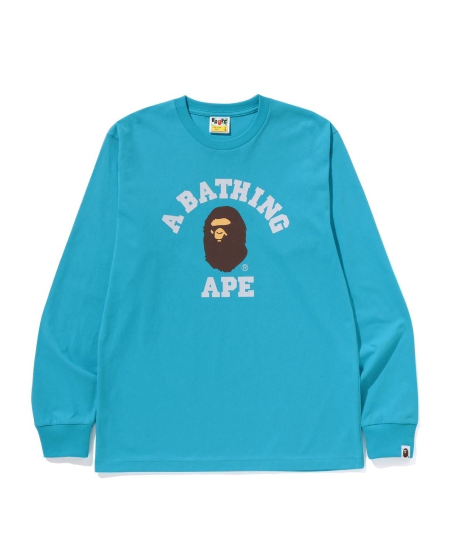 【ア ベイシング エイプ/A BATHING APE】のCOLLEGE LS TEE インテリア・キッズ・メンズ・レディースファッション・服の通販 founy(ファニー) 　ファッション　Fashion　レディースファッション　Fashion for Women　インナー　Innerwear　スリーブ　Sleeve, Long Sleeve / Short Sleeve　フロント　Front, Front Design　プリント　Print, Printed Pattern　ラバー　Rubber, Rubber Sole　ロング　Long, Long-Length　BLUE|ID: prp329100004837086 ipo3291000000035239821