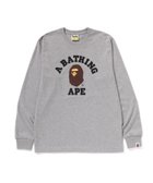 【ア ベイシング エイプ/A BATHING APE】のCOLLEGE LS TEE 人気、トレンドファッション・服の通販 founy(ファニー) ファッション Fashion レディースファッション Fashion for Women インナー Innerwear スリーブ Sleeve, Long Sleeve / Short Sleeve フロント Front, Front Design プリント Print, Printed Pattern ラバー Rubber, Rubber Sole ロング Long, Long-Length thumbnail GRAY|ID: prp329100004837086 ipo3291000000035239827