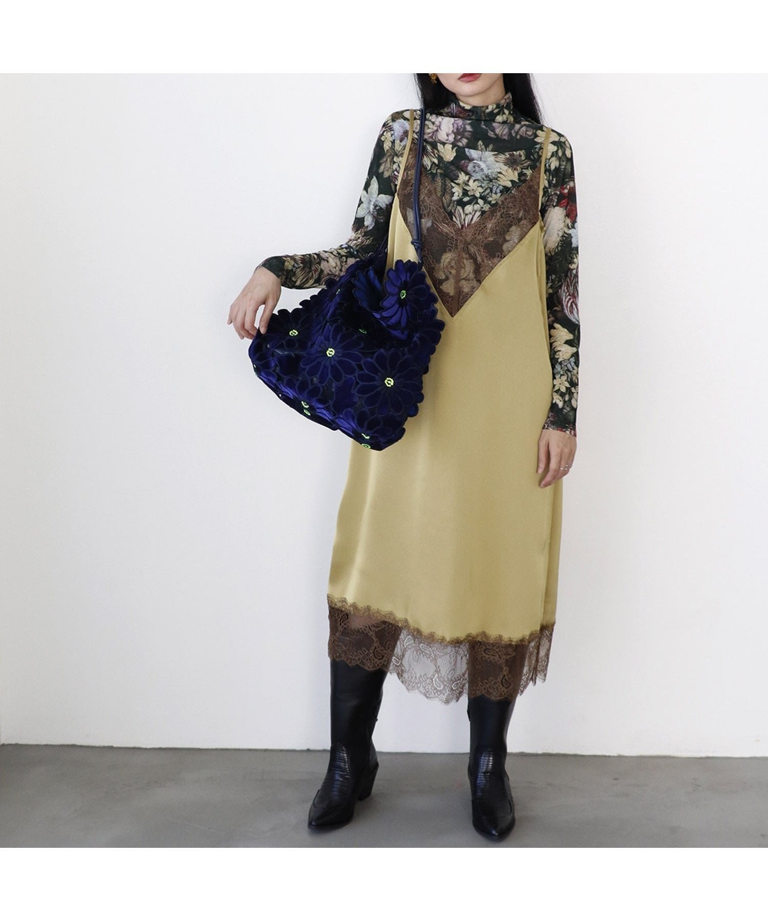 【スリーフォータイム/Three Four Time】のThree Four Time/サテンレースキャミワンピース 人気、トレンドファッション・服の通販 founy(ファニー) 　ファッション　Fashion　レディースファッション　Fashion for Women　ワンピース　Dresses　キャミソールワンピース　Camisole Dresses　おすすめ　Recommended / Our Picks　イエロー　Yellow　キャミワンピース　Cami Dress, Slip Dress　スマート　Smart, Elegant　ランジェリー　Lingerie, Intimate Wear　レース　Lace, Lace Fabric　エレガント 上品　Elegant　秋　Autumn　 other-1|ID: prp329100004837089 ipo3291000000035239876