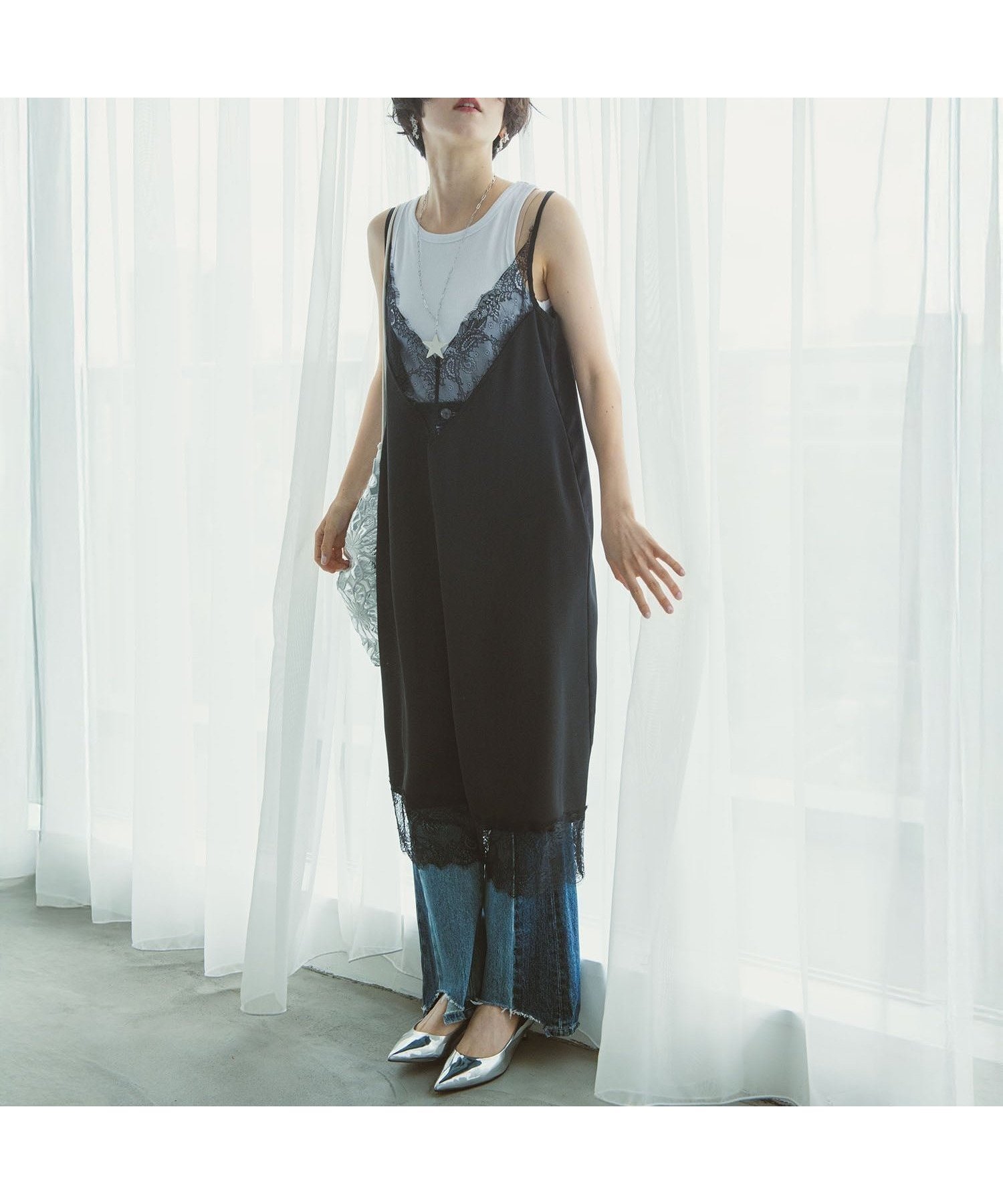 【スリーフォータイム/Three Four Time】のThree Four Time/サテンレースキャミワンピース インテリア・キッズ・メンズ・レディースファッション・服の通販 founy(ファニー) 　ファッション　Fashion　レディースファッション　Fashion for Women　ワンピース　Dresses　キャミソールワンピース　Camisole Dresses　おすすめ　Recommended / Our Picks　イエロー　Yellow　キャミワンピース　Cami Dress, Slip Dress　スマート　Smart, Elegant　ランジェリー　Lingerie, Intimate Wear　レース　Lace, Lace Fabric　エレガント 上品　Elegant　秋　Autumn　ブラック|ID: prp329100004837089 ipo3291000000035239880