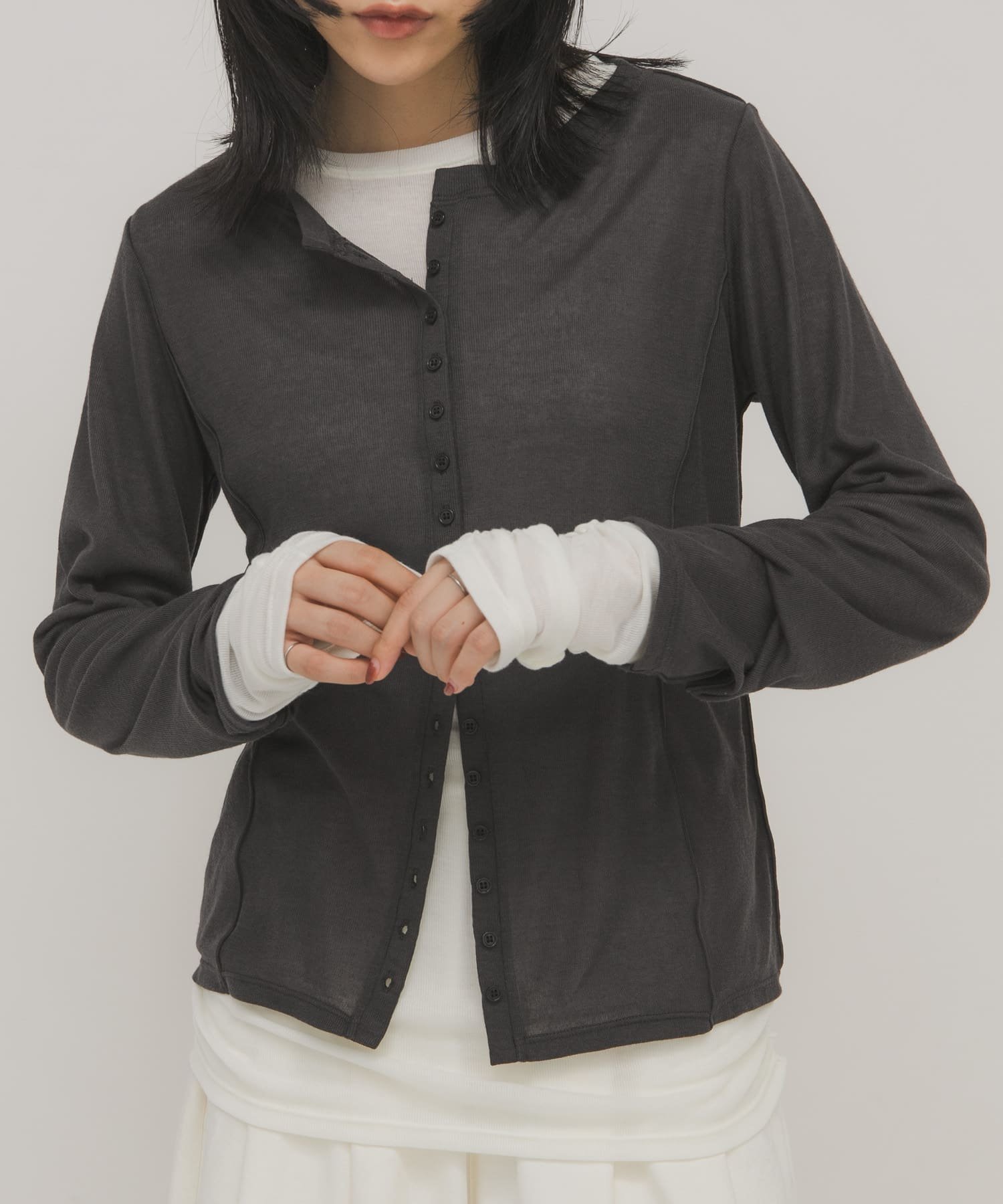 【ケービーエフ/KBF / URBAN RESEARCH】のバイカラーレイヤードカットソー 人気、トレンドファッション・服の通販 founy(ファニー) 　ファッション　Fashion　レディースファッション　Fashion for Women　トップス・カットソー　Cut & Sew Tops　カットソー・ベーシックTシャツ　Cut-and-Sewn Tops / Stretch Tees & Basics　2026年　2026　インナー　Innerwear　ギャザー　Gathered, Ruffled　夏　Summer　春　Spring　S/S・春夏　SS, Spring/Summer, Warm Season　 other-1|ID: prp329100004837101 ipo3291000000035240174