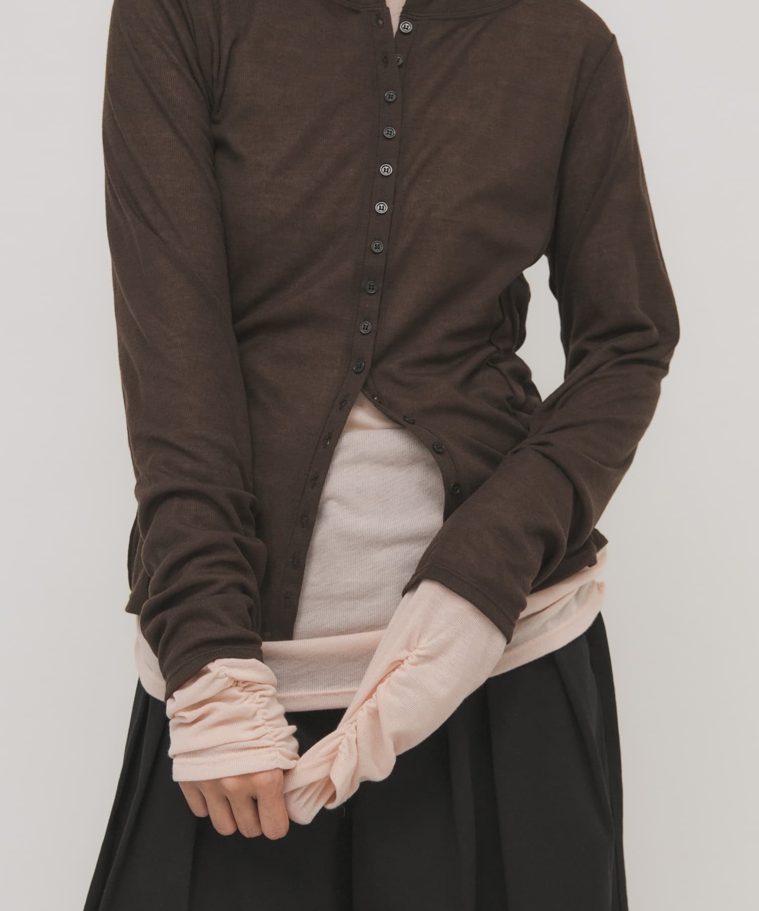 【ケービーエフ/KBF / URBAN RESEARCH】のバイカラーレイヤードカットソー インテリア・キッズ・メンズ・レディースファッション・服の通販 founy(ファニー) 　ファッション　Fashion　レディースファッション　Fashion for Women　トップス・カットソー　Cut & Sew Tops　カットソー・ベーシックTシャツ　Cut-and-Sewn Tops / Stretch Tees & Basics　2026年　2026　インナー　Innerwear　ギャザー　Gathered, Ruffled　夏　Summer　春　Spring　S/S・春夏　SS, Spring/Summer, Warm Season　ブラウン|ID: prp329100004837101 ipo3291000000035240176