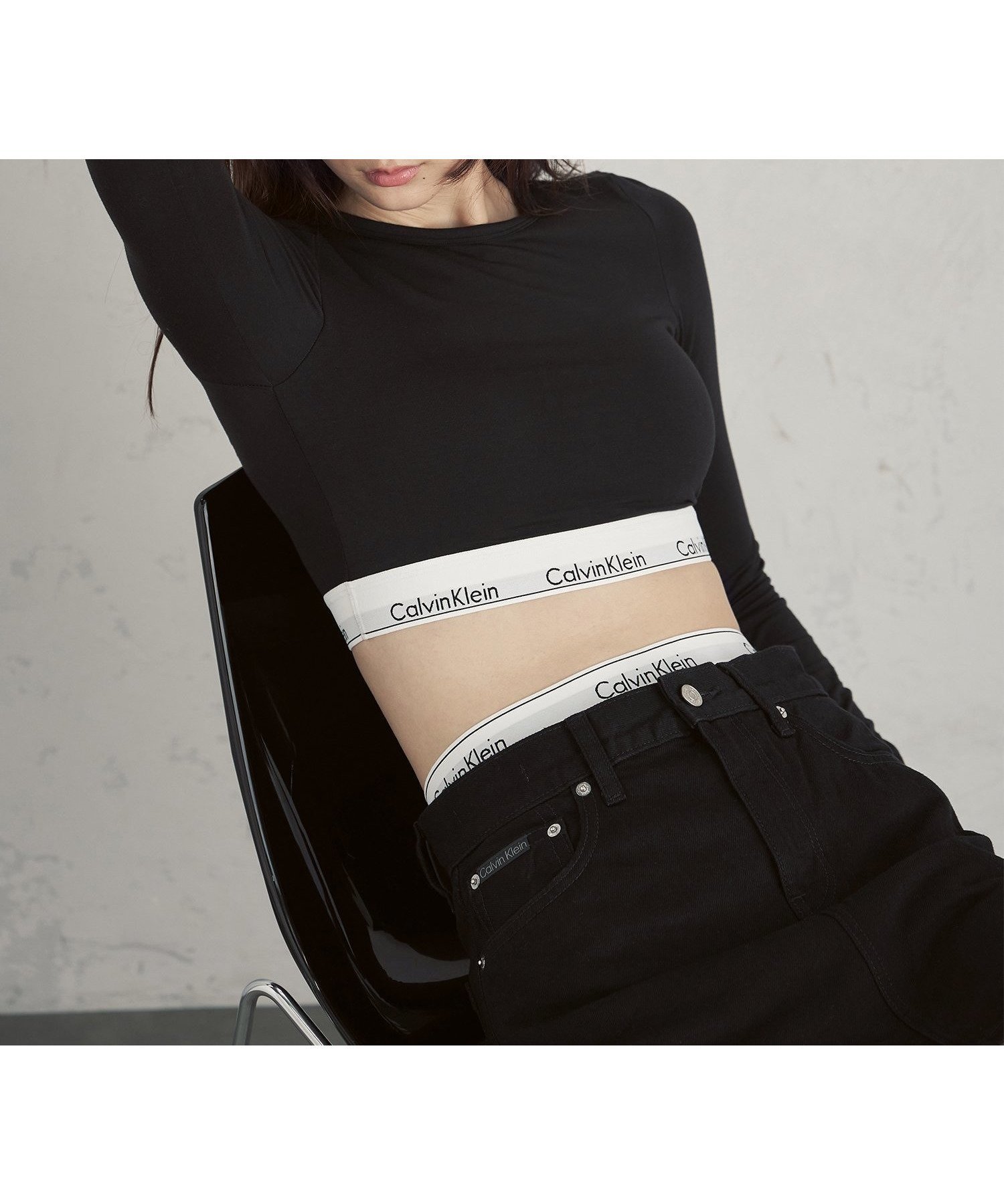 【カルバンクライン/Calvin Klein】の【公式ショップ】 カルバンクライン Icon Cotton ロングスリーブ Tシャツ ブラレット QF8009 インテリア・キッズ・メンズ・レディースファッション・服の通販 founy(ファニー) 　ファッション　Fashion　レディースファッション　Fashion for Women　トップス・カットソー　Cut & Sew Tops　シャツ・ブラウス・オフィスカジュアル　Elegant Blouses & Button-Ups　ロングTシャツ・Tシャツ　Longline T-Shirts & Tees　ストレッチ　Stretch, Stretchy Fabric　スリーブ　Sleeve, Long Sleeve / Short Sleeve　フレンチ　French, French Style　ボトム　Bottoms, Lower Wear　メッシュ　Mesh, Net Fabric　ロング　Long, Long-Length　Black|ID: prp329100004837102 ipo3291000000035240181