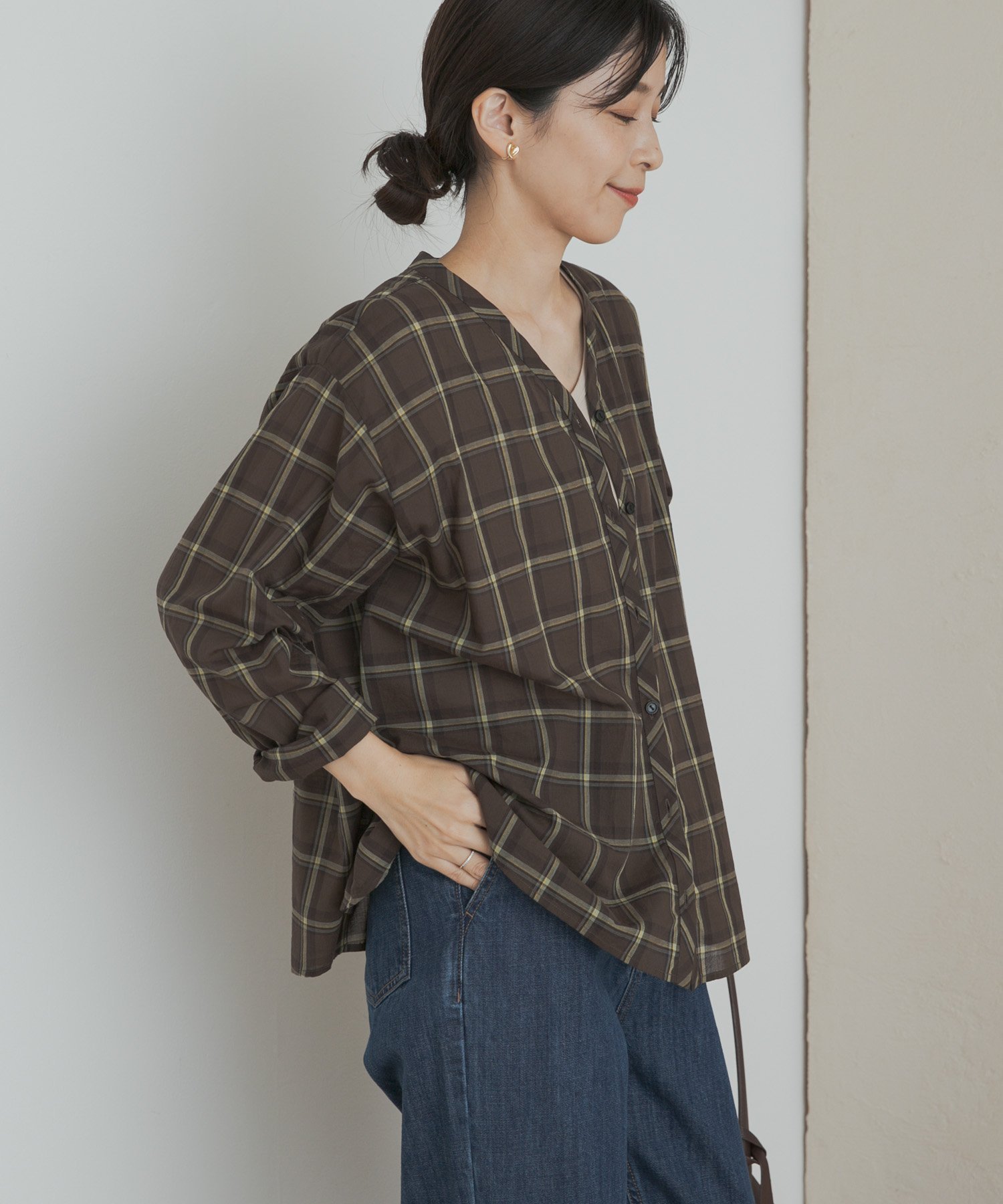 【アーバンリサーチ ドアーズ/URBAN RESEARCH DOORS】のチェックフレアブラウス インテリア・キッズ・メンズ・レディースファッション・服の通販 founy(ファニー) 　ファッション　Fashion　レディースファッション　Fashion for Women　トップス・カットソー　Cut & Sew Tops　シャツ・ブラウス・オフィスカジュアル　Elegant Blouses & Button-Ups　2025年　2025　2025-2026秋冬・A/W　Autumn/Winter 2025–26 AW25–26　冬　Winter / This Winter　ジーンズ　Jeans, Denim Pants　チェック　Check, Plaid, Tartan　フレア　Flare, Flared　A/W・秋冬　Autumn/Winter　ブラウン系その他|ID: prp329100004837147 ipo3291000000035241032