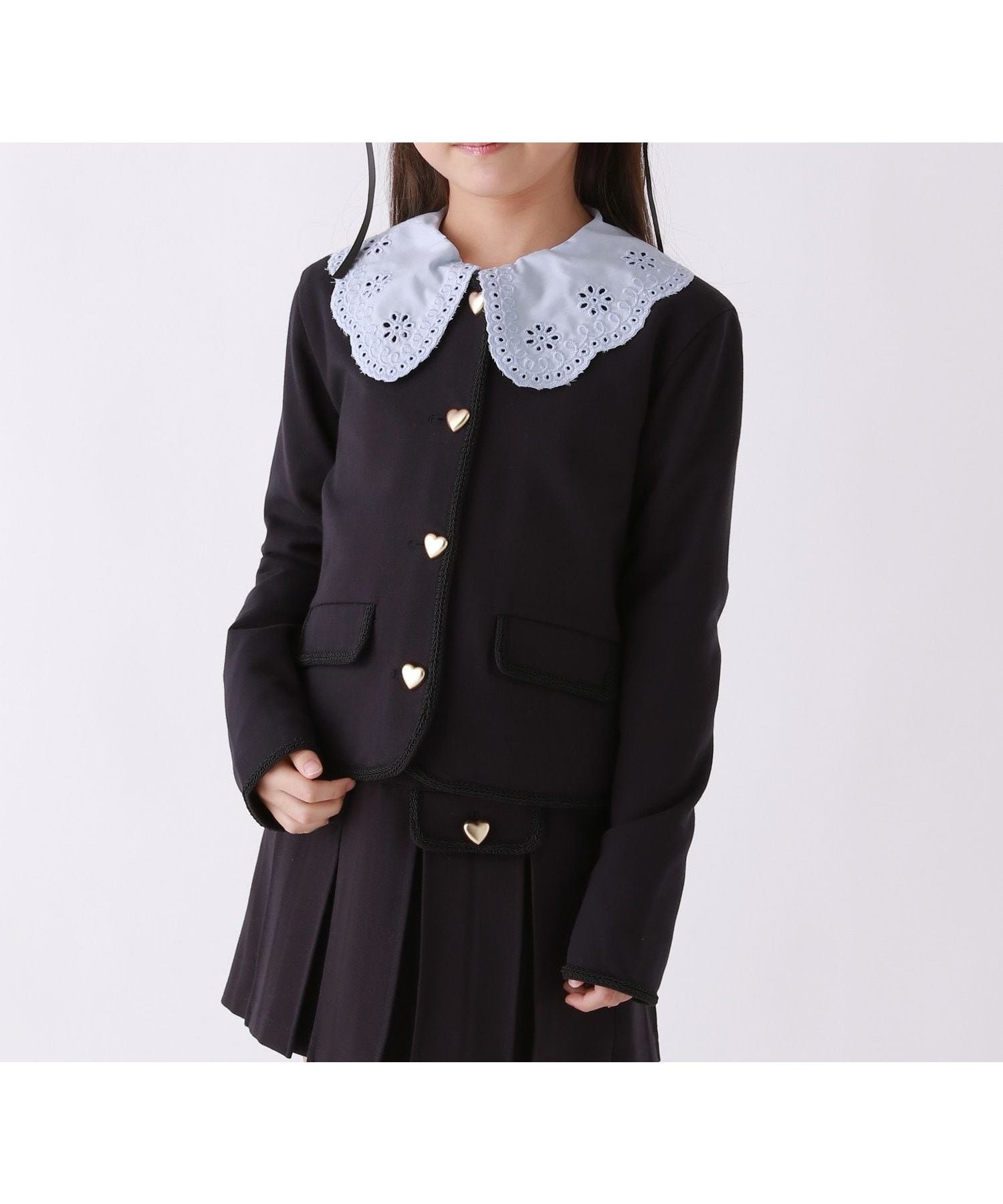 【レピピアルマリオ/repipi armario / KIDS】の【10C REPIPI】【セレモニー】ショートジャケット インテリア・キッズ・メンズ・レディースファッション・服の通販 founy(ファニー) 　ファッション　Fashion　キッズファッション　Fashion for Kids　アウター　Coat Outerwear /Kids　オケージョン　Occasion Wear　ショート　Short, Short Length　ジャケット　Jacket, Outerwear　ツイード　Twill, Twill Weave　デニム　Denim, Jeans Material　フラップ　Flap, Flap Pocket　プリーツ　Pleats, Pleated　プレート　Plate, Dish　無地　Plain, Solid Color　リボン　Ribbon, Bow　レース　Lace, Lace Fabric　おすすめ　Recommended / Our Picks　セレモニー　Ceremony　入学式　Entrance Ceremony　結婚式　Wedding　ネイビー88|ID: prp329100004837148 ipo3291000000035241040