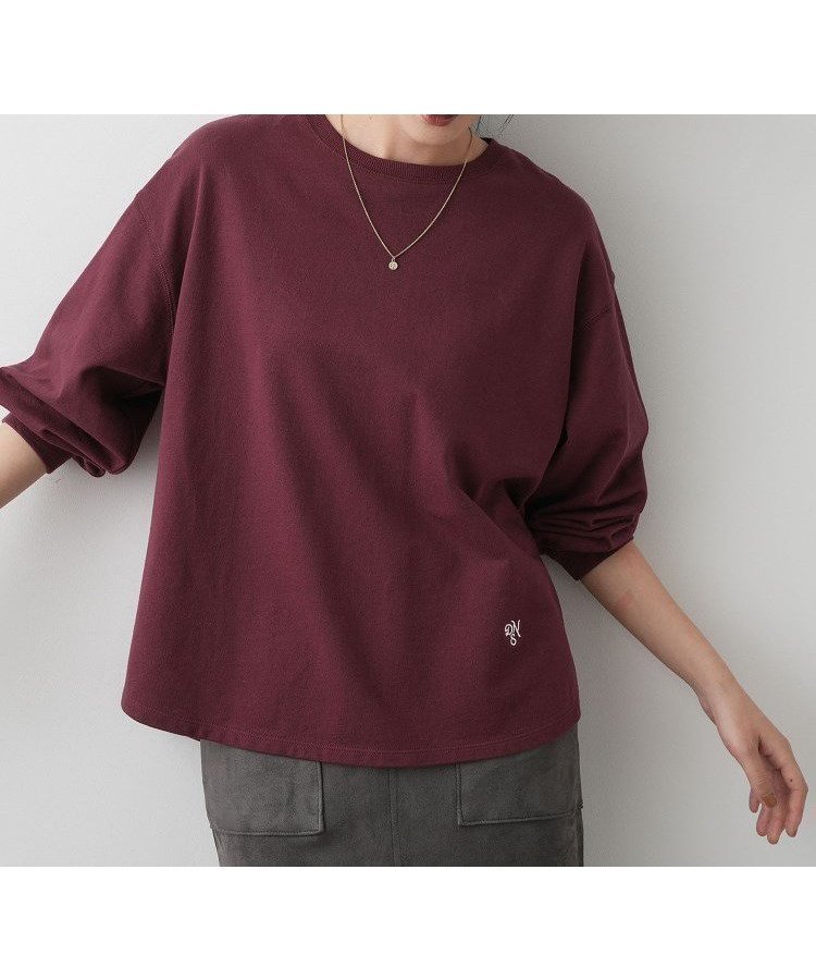 【デッサン/Dessin】の【360度可愛い・洗える】バックヘンリーカットソー インテリア・キッズ・メンズ・レディースファッション・服の通販 founy(ファニー) 　ファッション　Fashion　レディースファッション　Fashion for Women　トップス・カットソー　Cut & Sew Tops　カットソー・ベーシックTシャツ　Cut-and-Sewn Tops / Stretch Tees & Basics　カットソー　Cut and Sewn Top　カーゴパンツ　Cargo Pants, Utility Pants　スウェット / スエット　Sweatshirt, Sweatwear　スマート　Smart, Elegant　スリーブ　Sleeve, Long Sleeve / Short Sleeve　バルーン　Balloon, Balloon Silhouette　ワイド　Wide, Wide Fit　定番　Standard, Basic Item　洗える　Machine Washable　ボルドー|ID: prp329100004837161 ipo3291000000035241153