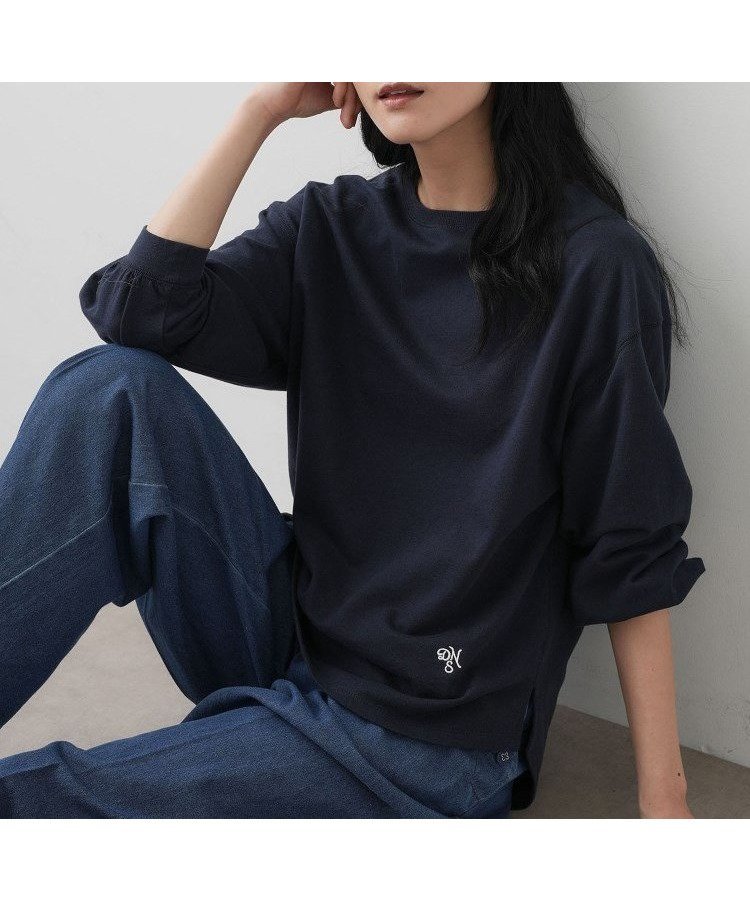 【デッサン/Dessin】の【360度可愛い・洗える】バックヘンリーカットソー インテリア・キッズ・メンズ・レディースファッション・服の通販 founy(ファニー) 　ファッション　Fashion　レディースファッション　Fashion for Women　トップス・カットソー　Cut & Sew Tops　カットソー・ベーシックTシャツ　Cut-and-Sewn Tops / Stretch Tees & Basics　カットソー　Cut and Sewn Top　カーゴパンツ　Cargo Pants, Utility Pants　スウェット / スエット　Sweatshirt, Sweatwear　スマート　Smart, Elegant　スリーブ　Sleeve, Long Sleeve / Short Sleeve　バルーン　Balloon, Balloon Silhouette　ワイド　Wide, Wide Fit　定番　Standard, Basic Item　洗える　Machine Washable　ネイビー|ID: prp329100004837161 ipo3291000000035241155