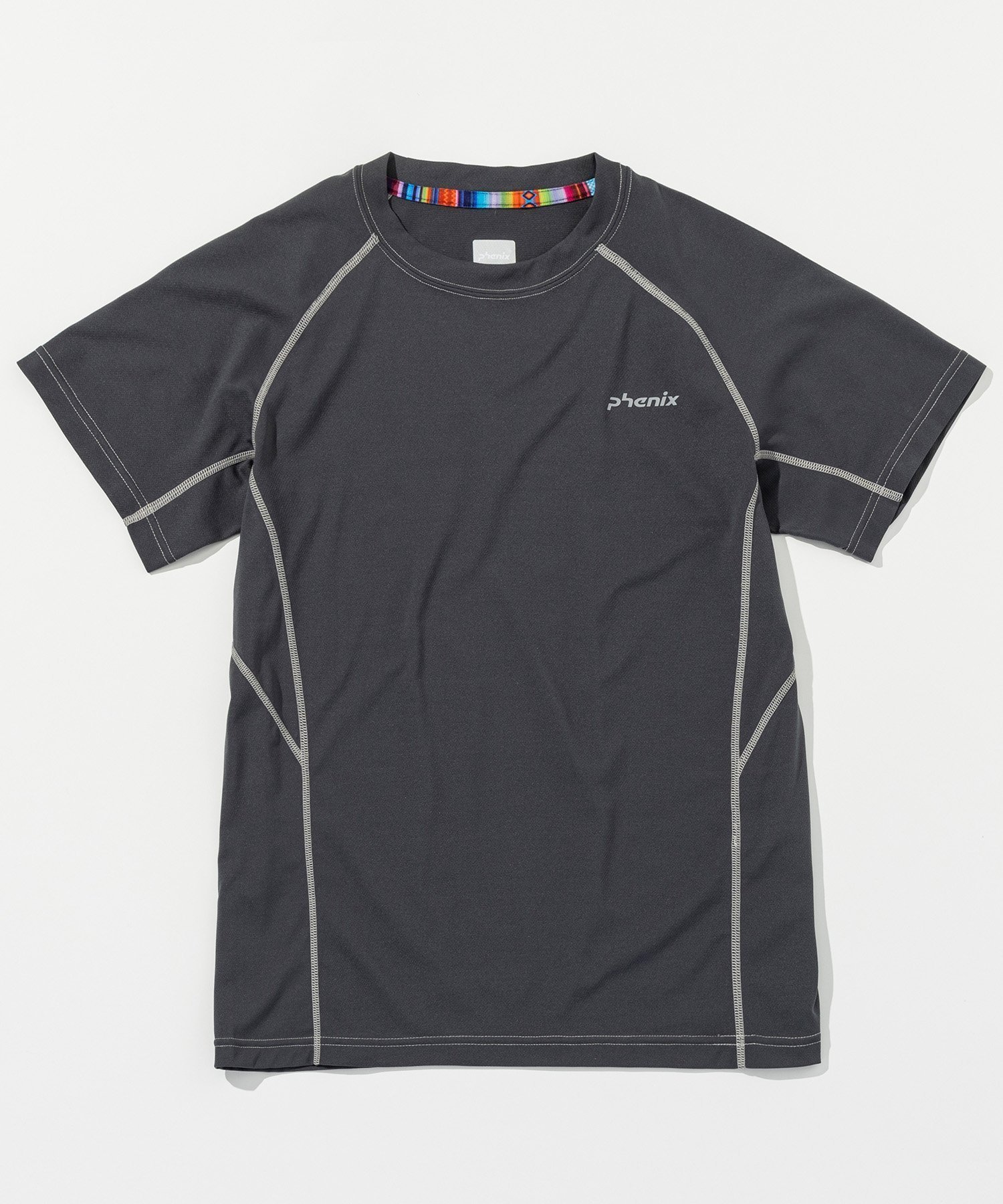 【シフォン/SHIFFON】のphenix outdoor クルーネック半袖Tシャツ 速乾 インテリア・キッズ・メンズ・レディースファッション・服の通販 founy(ファニー) 　ファッション　Fashion　レディースファッション　Fashion for Women　トップス・カットソー　Cut & Sew Tops　シャツ・ブラウス・オフィスカジュアル　Elegant Blouses & Button-Ups　ロングTシャツ・Tシャツ　Longline T-Shirts & Tees　アウトドア　Outdoor Clothing　カッティング　Cutting Detail　吸水　Absorbent, Quick-Dry　抗菌　Antibacterial, Bacteria-Resistant　スタイリッシュ　Stylish, Fashionable　ストレッチ　Stretch, Stretchy Fabric　半袖　Short Sleeve, Half Sleeve　CHARCOALGRAY|ID: prp329100004837208 ipo3291000000035241817