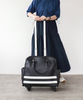 【スリーフォータイム/Three Four Time】のThree Four Time/ラインボストン型4輪キャリーBAG 人気、トレンドファッション・服の通販 founy(ファニー) ファッション Fashion レディースファッション Fashion for Women バッグ Bags ボストン Boston 旅行 Travel 楽ちん Easy Fit, Comfortable |ID:prp329100004837213