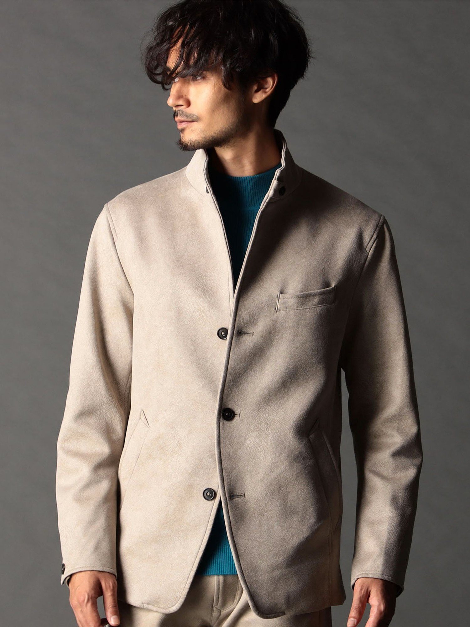 【ニコル/NICOLE / MEN】のスタンドカヴァーオールジャケット インテリア・キッズ・メンズ・レディースファッション・服の通販 founy(ファニー) 　ファッション　Fashion　メンズファッション　Fashion for Men　カットソー　Cut and Sewn Top　今季　This Season, Current Season　シェイプ　Shape, Slim Fit　スタンド　Stand Collar, Upright Stand　ストレッチ　Stretch, Stretchy Fabric　セットアップ　Set-Up, Coordinated Outfit　プリント　Print, Printed Pattern　ポケット　Pocket, Pocket Detail　ワイヤー　Wire, Wired Bra　19ライトグレー|ID: prp329100004837243 ipo3291000000035242272