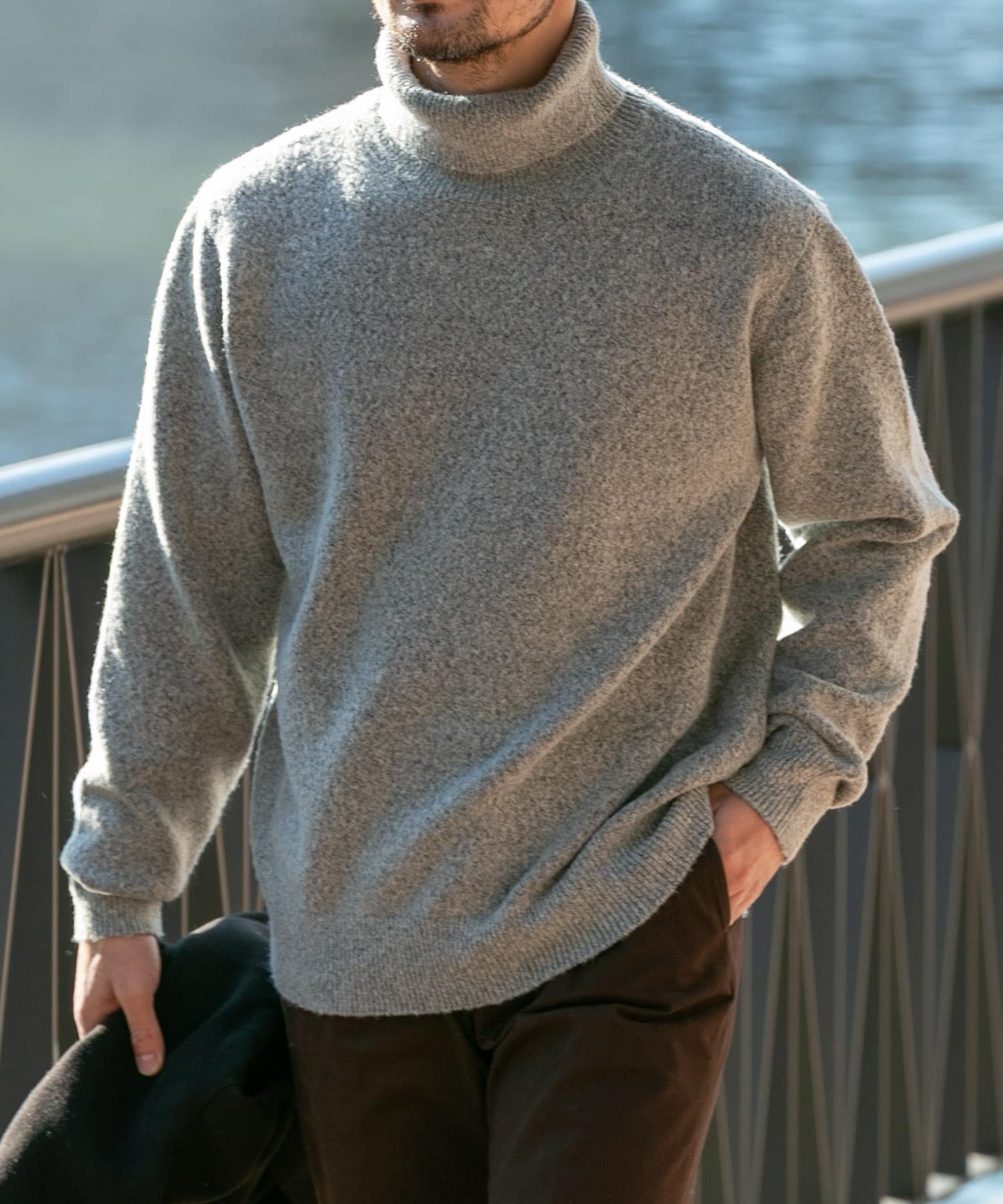 【アーバンリサーチ ロッソ/URBAN RESEARCH ROSSO / MEN】のブークレストレッチタートルニット インテリア・キッズ・メンズ・レディースファッション・服の通販 founy(ファニー) 　ファッション　Fashion　メンズファッション　Fashion for Men　アクリル　Acrylic Material　シンプル　Simple, Minimal　ストレッチ　Stretch, Stretchy Fabric　タートル　Turtleneck, Turtle Collar　タートルネック　Turtleneck, High Neck　フィット　Fit, Slim Fit　リラックス　Relax, Relaxed Fit　ループ　Loop, Loop Knit　A/W・秋冬　Autumn/Winter　冬　Winter / This Winter　2025年　2025　2025-2026秋冬・A/W　Autumn/Winter 2025–26 AW25–26　グレー|ID: prp329100004837247 ipo3291000000035242329