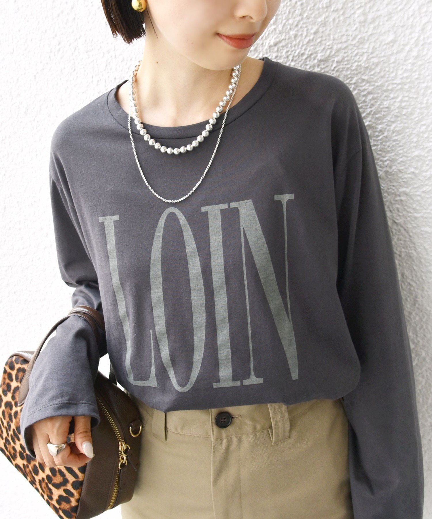 【シップス フォー ウィメン/SHIPS】のローズ ペトール ロング スリーブ プリント TEE インテリア・キッズ・メンズ・レディースファッション・服の通販 founy(ファニー) 　ファッション　Fashion　レディースファッション　Fashion for Women　インナー　Innerwear　コンパクト　Compact, Small Size　サロペット　Overalls, Salopette　シルク　Silk, 100% Silk　ジャケット　Jacket, Outerwear　スリーブ　Sleeve, Long Sleeve / Short Sleeve　プリント　Print, Printed Pattern　ベーシック　Basic, Essential　ルーズ　Loose, Oversized　ロング　Long, Long-Length　ローズ　Rose, Rose Motif　おすすめ　Recommended / Our Picks　チャコールグレー|ID: prp329100004837255 ipo3291000000035242413